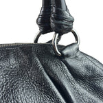Prada Shiny Black Cervo Pleated Shoulder Bag
