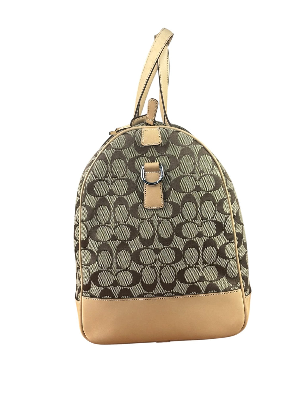 Coach Signature Jacquard Canvas Voyager Duffle Bag