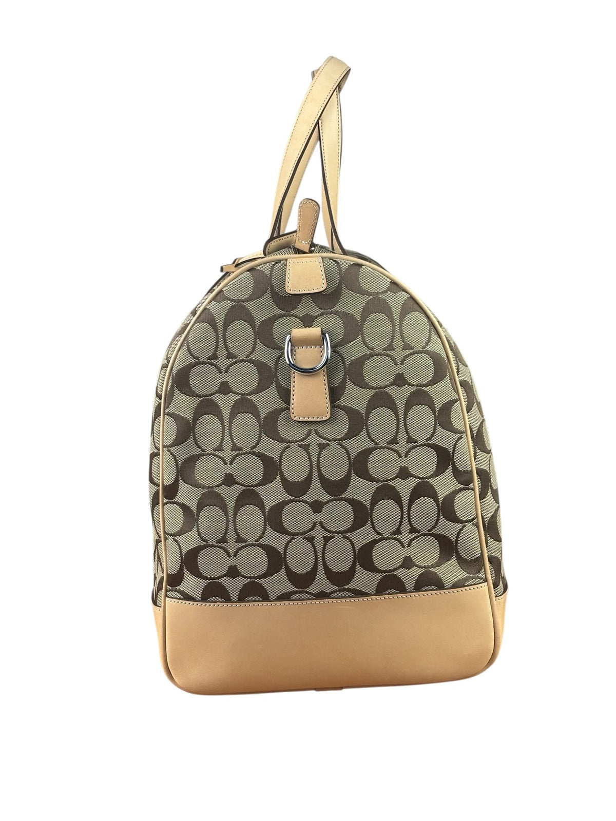 Coach Signature Jacquard Canvas Voyager Duffle Bag