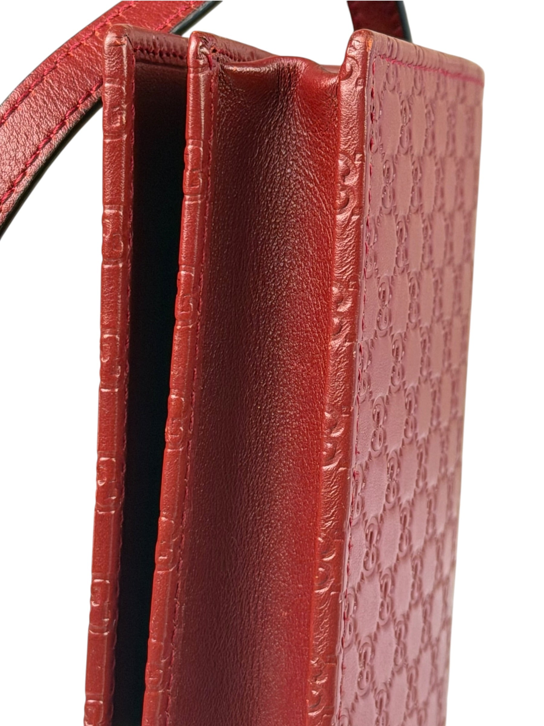 Gucci Red Micro GG Leather Crossbody Wallet