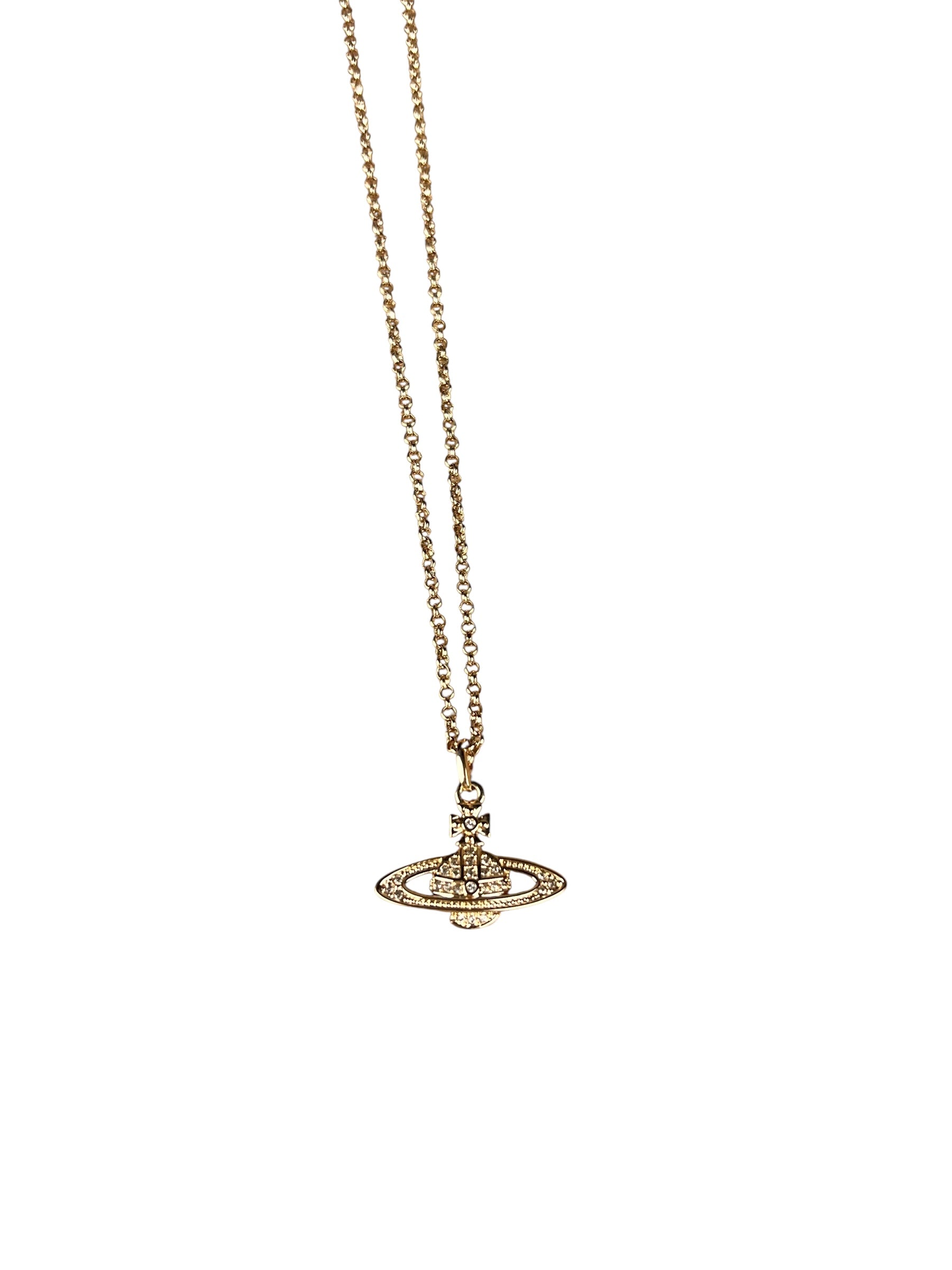 Vivienne Westwood Rose Gold Orb Bas Relief Necklace