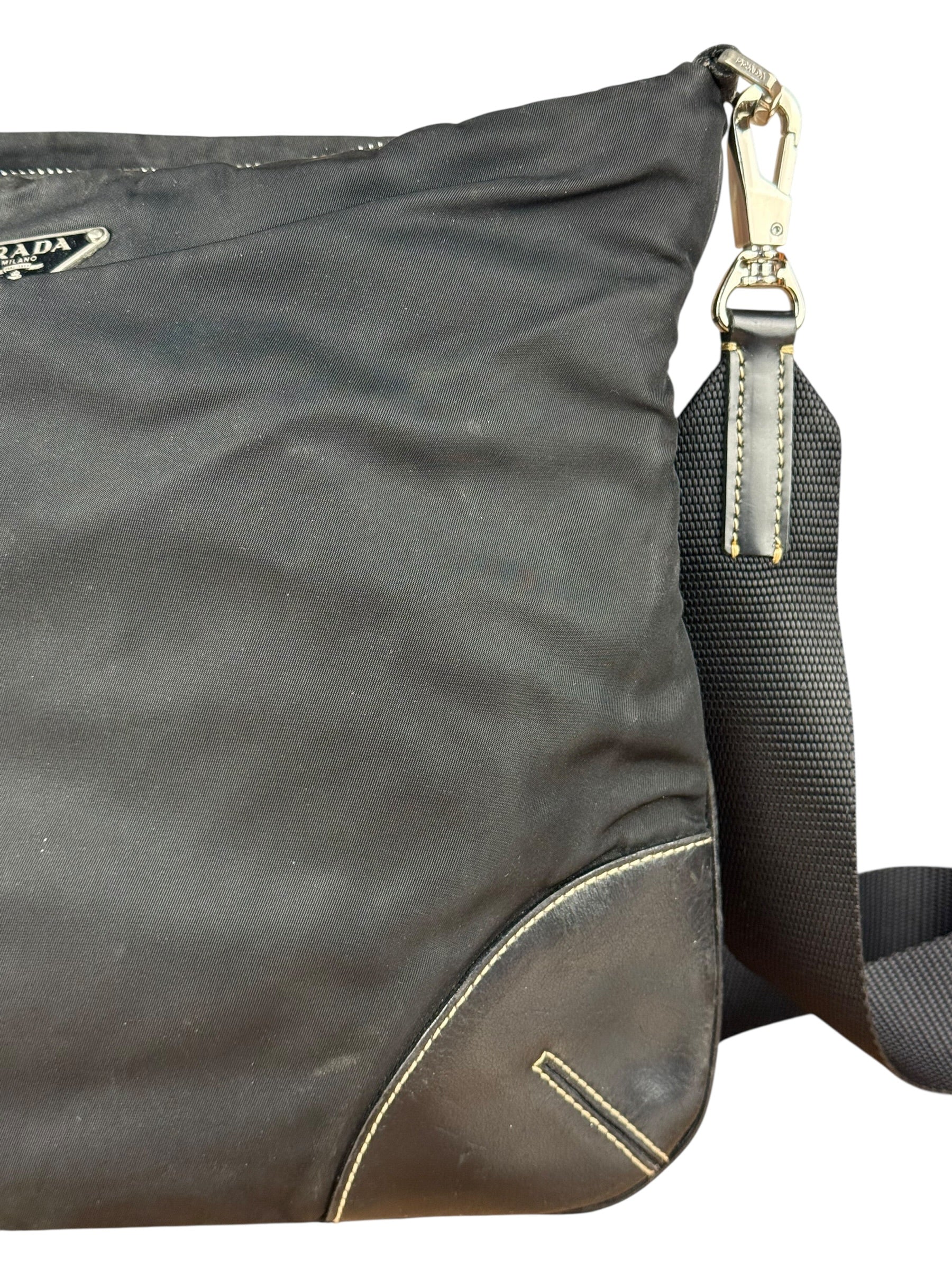 Prada Vintage Black Nylon Crossbody Bag