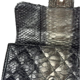 Chanel Black Python Leather Kiss-Lock Flap Bag 2015