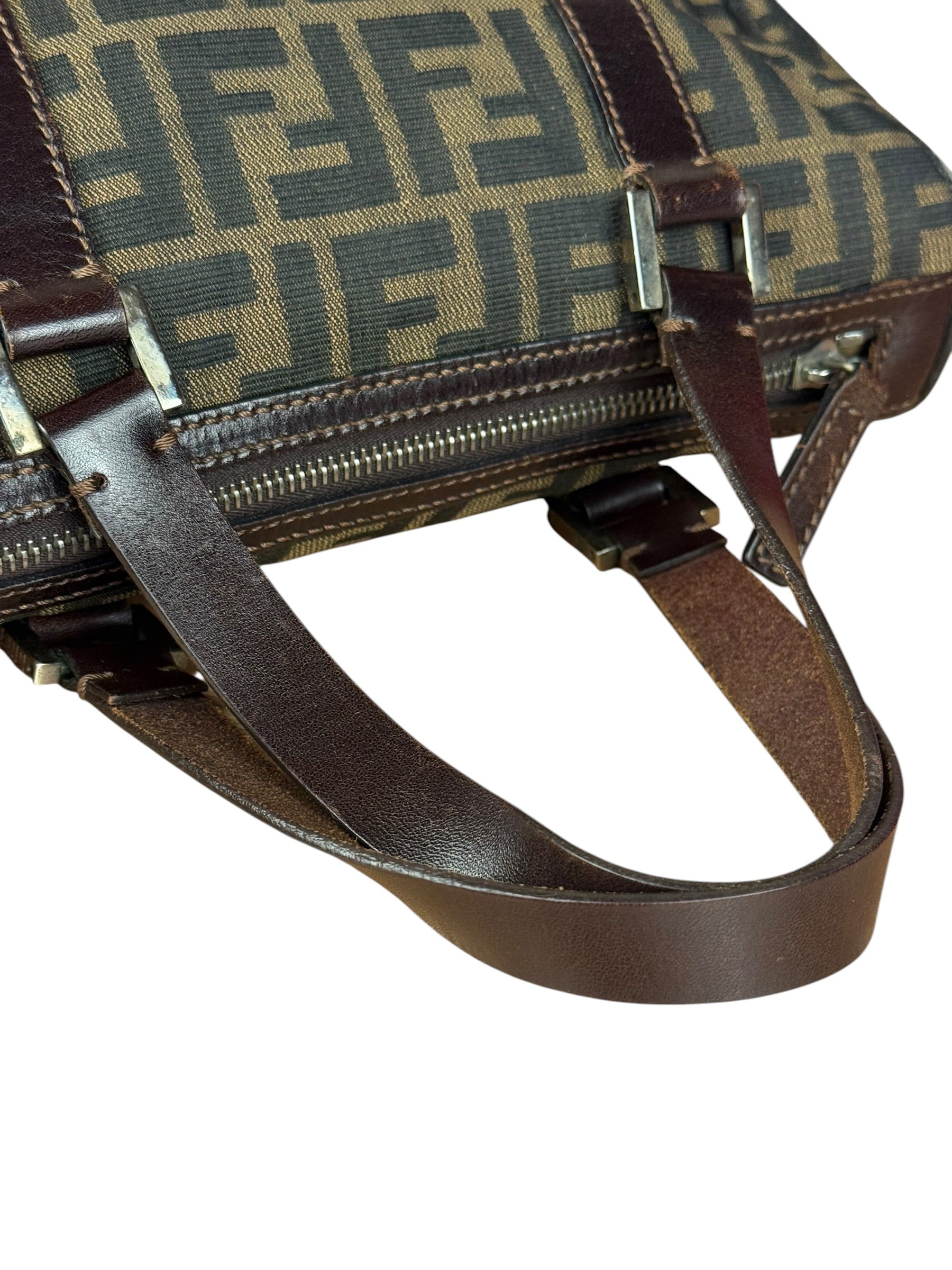 Fendi Vintage FF Zucca Print Mini Boston Handbag