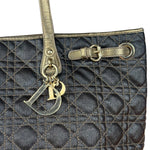 Christian Dior Cannage Quilted Panarea Tote Bag Black