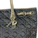 Christian Dior Cannage Quilted Panarea Tote Bag Black
