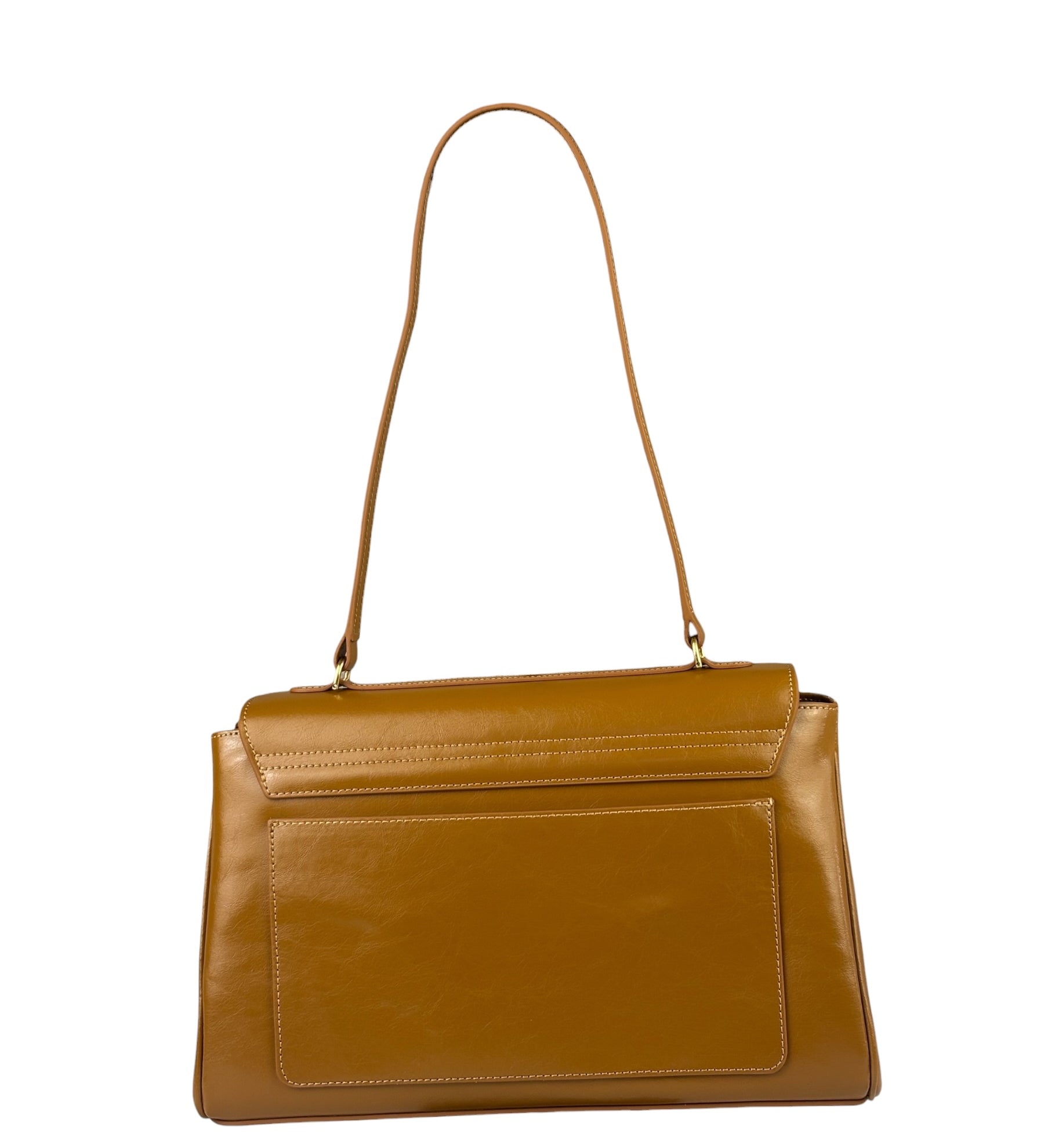 Off-White Camel Leather New Jitney Large Two-Way Bag