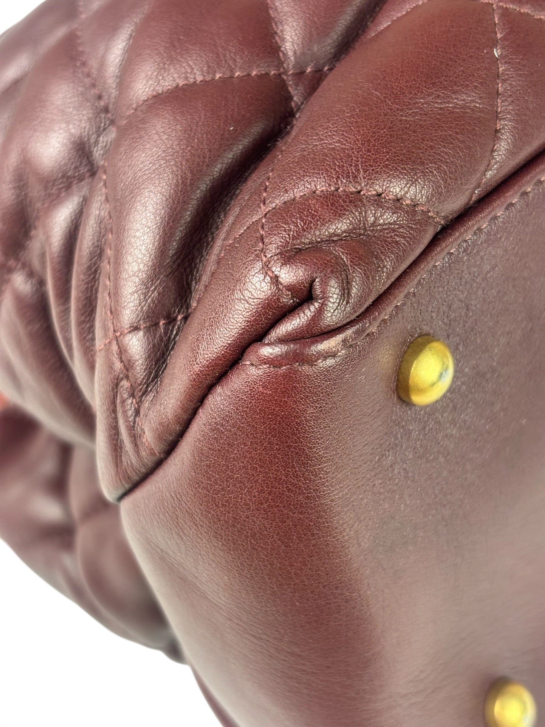 Chanel Bi-Color Burgundy Quilted Soft Elegance Tote 2014