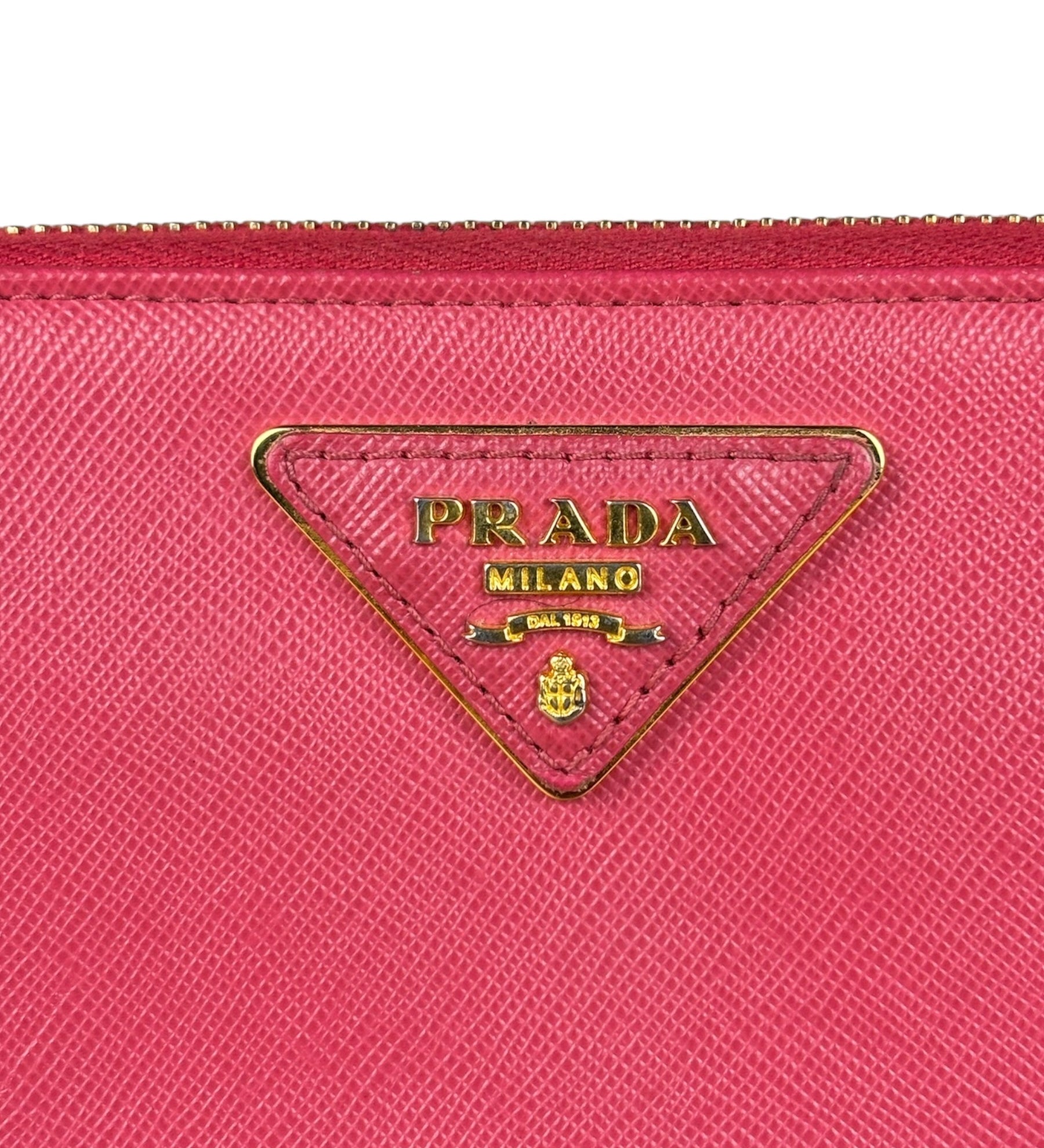 Prada Vintage Pink Saffiano Leather Long Wallet