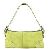 Coach Vintage Green Suede Shoulder Bag