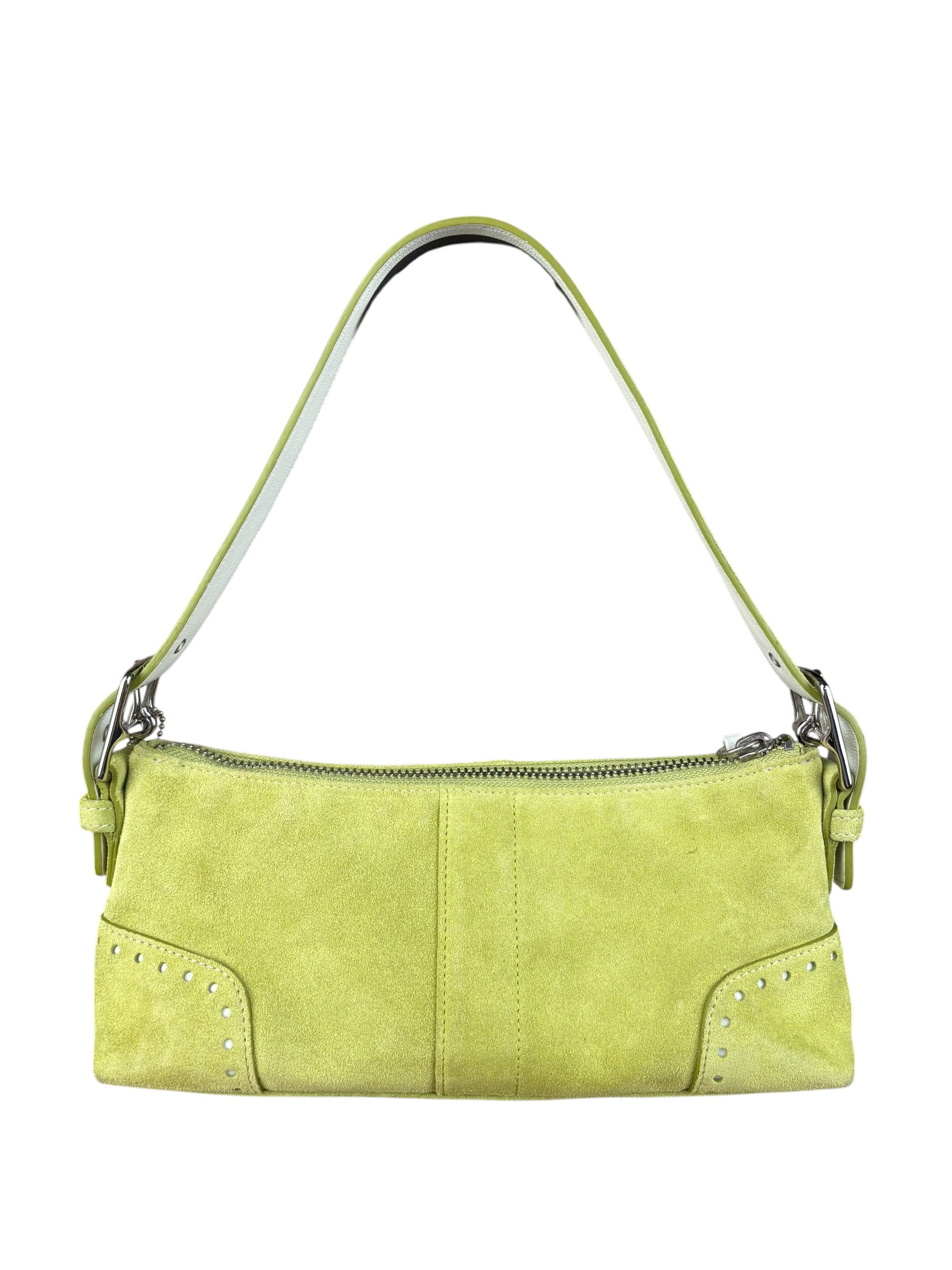 Coach Vintage Green Suede Shoulder Bag
