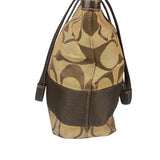 Coach Brown Leather Trim Signature Canvas Tote Bag