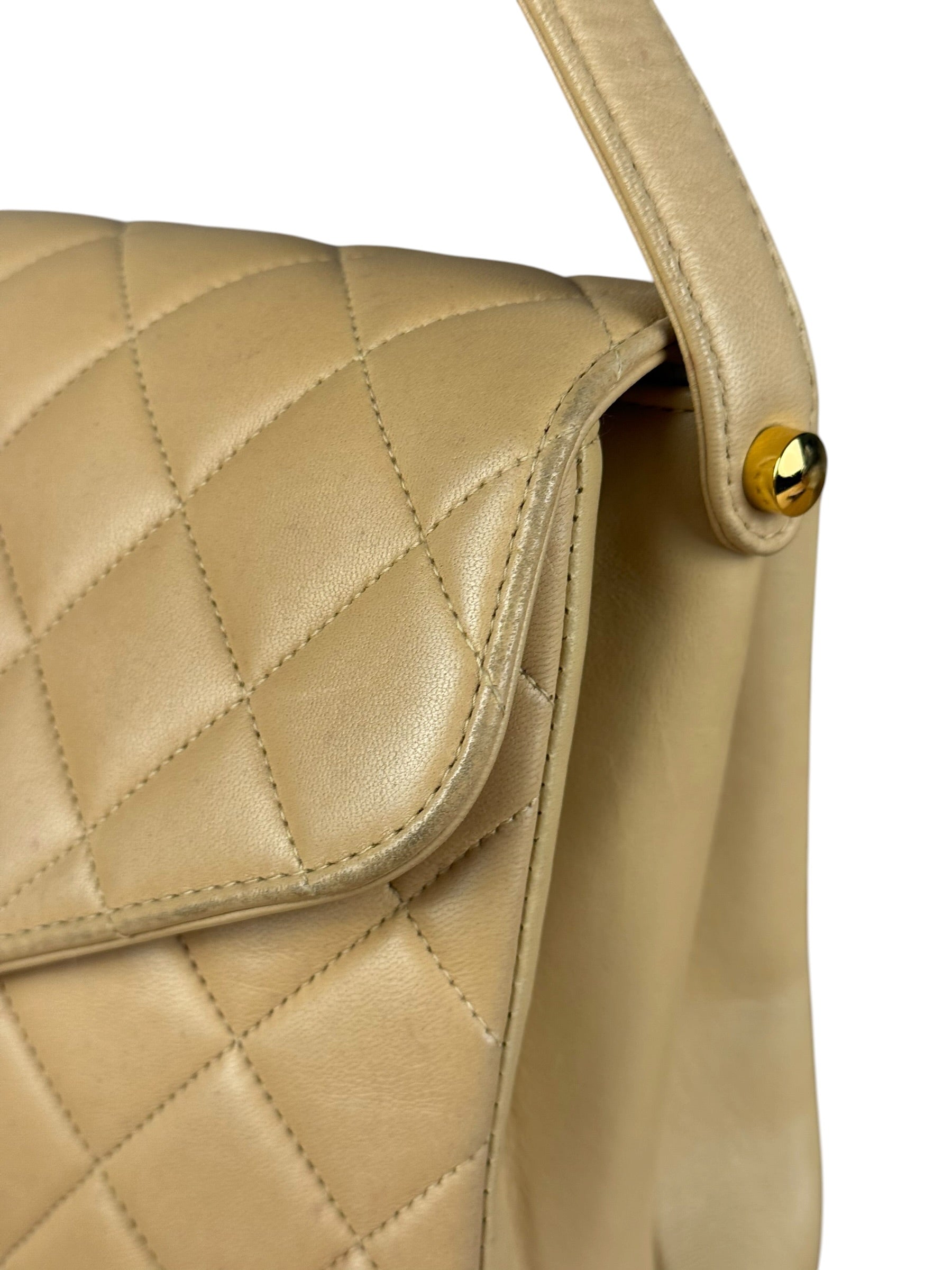 Chanel M Beige Lambskin Envelope Flap 1997