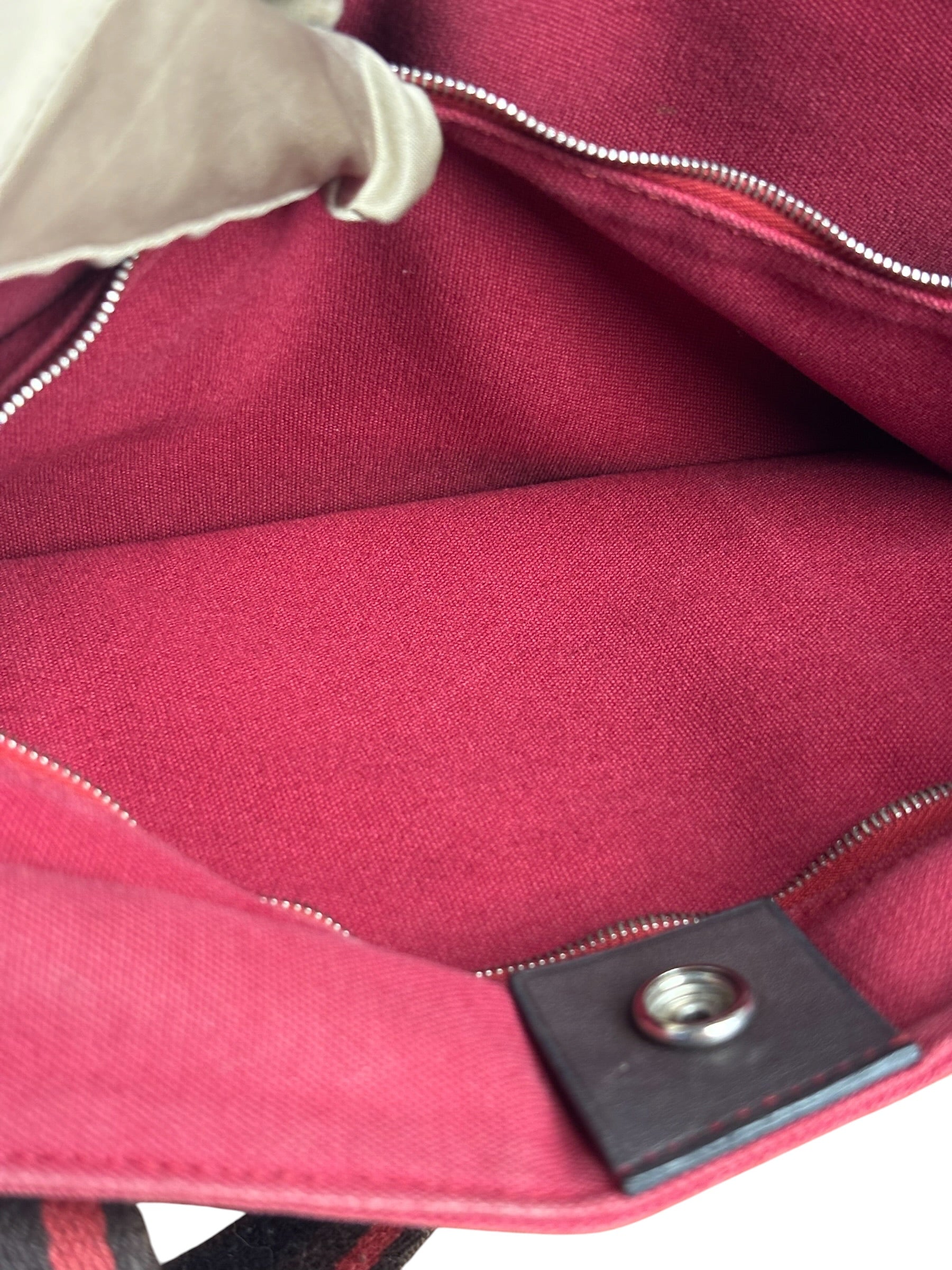 Hermes Bicolor Cotton/Leather Troca Horizontal Tote Bag