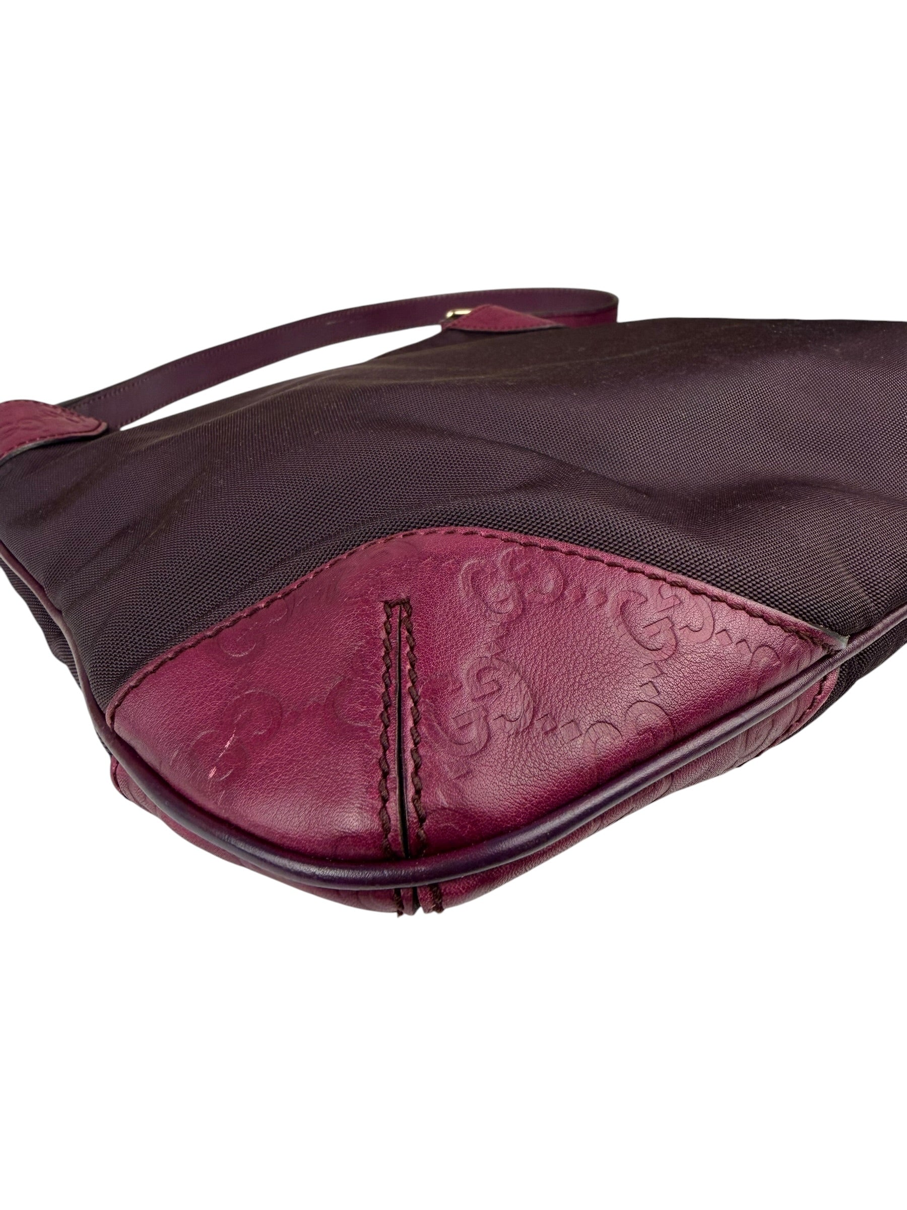 Gucci Vintage Purple Canvas Shoulder/Hobo Bag