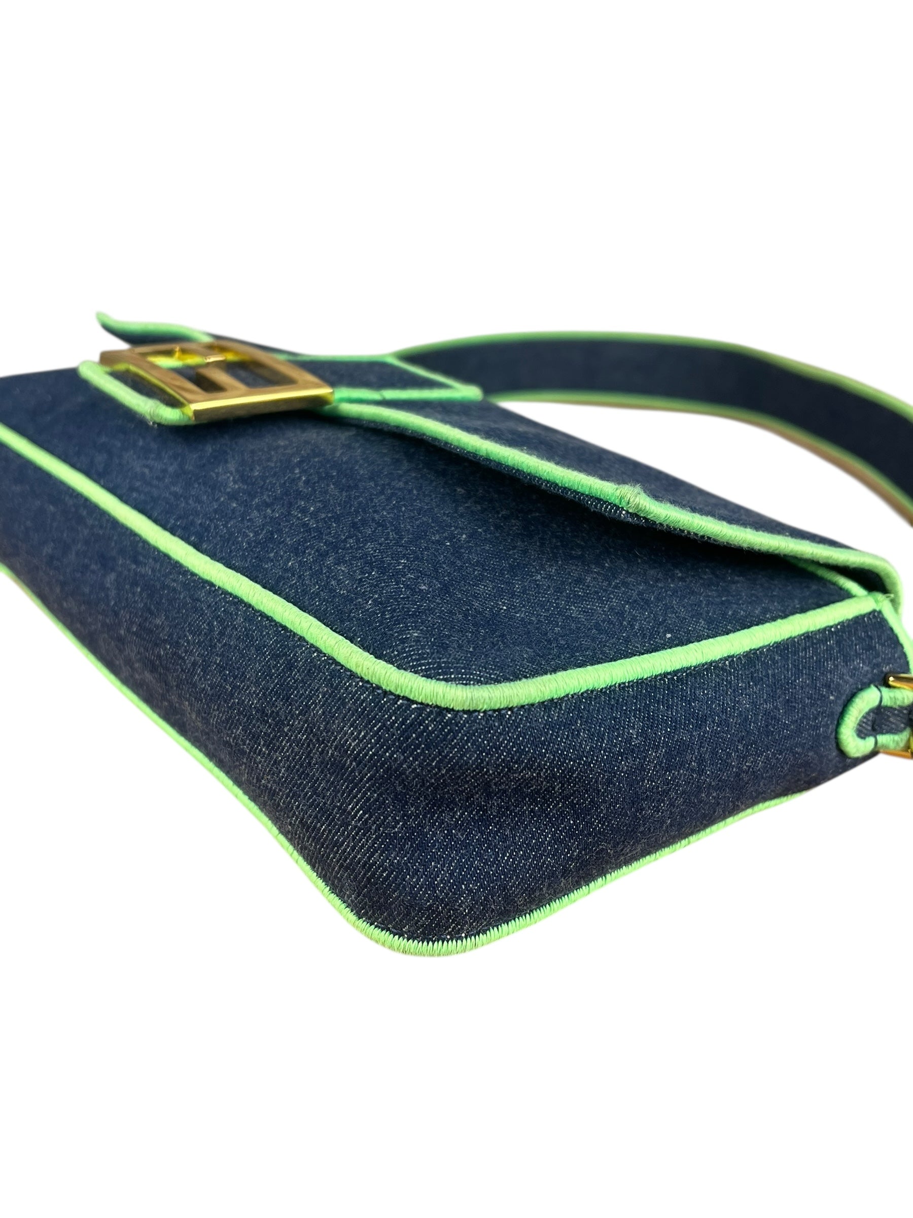 Fendi Denim Baguette NM 2Way Handbag