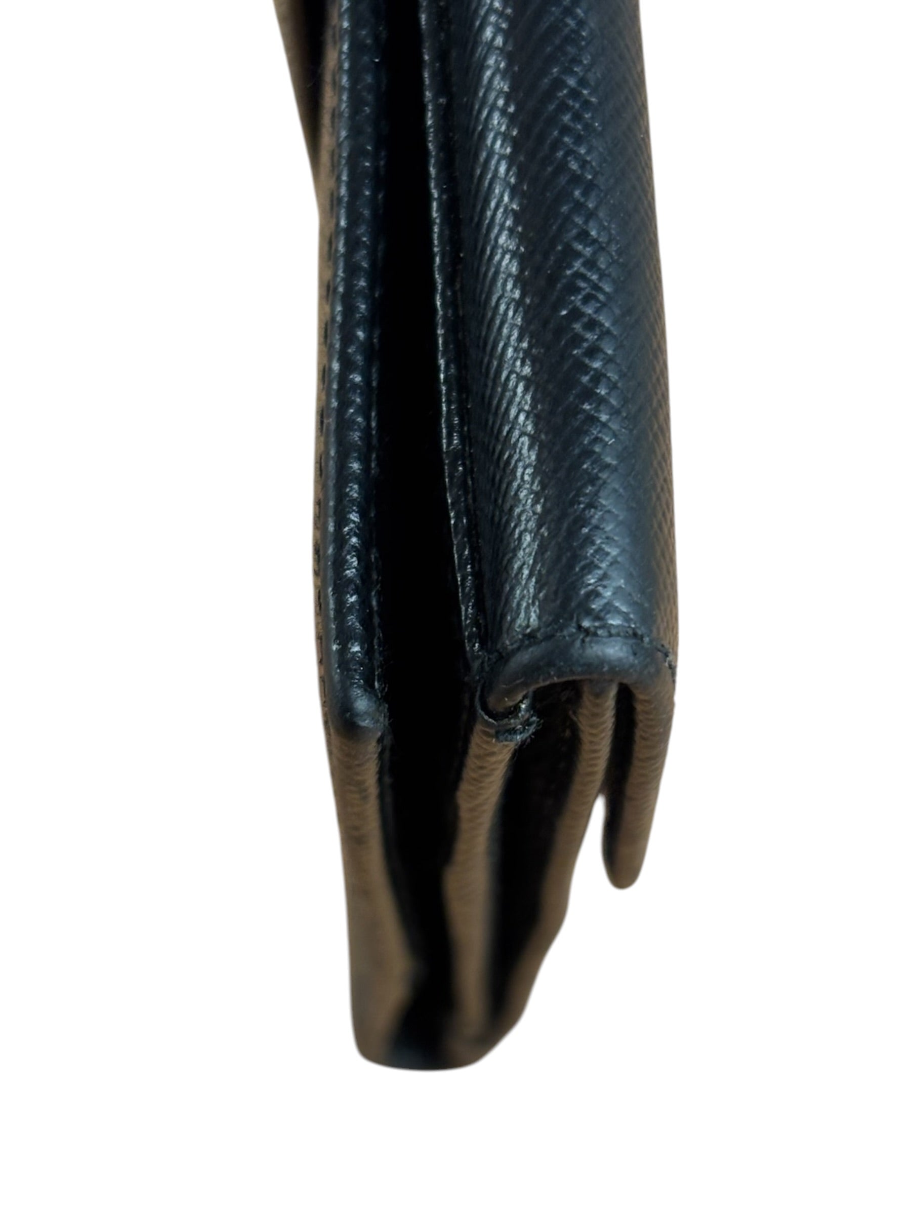 Prada Black Saffiano Leather Compact Wallet