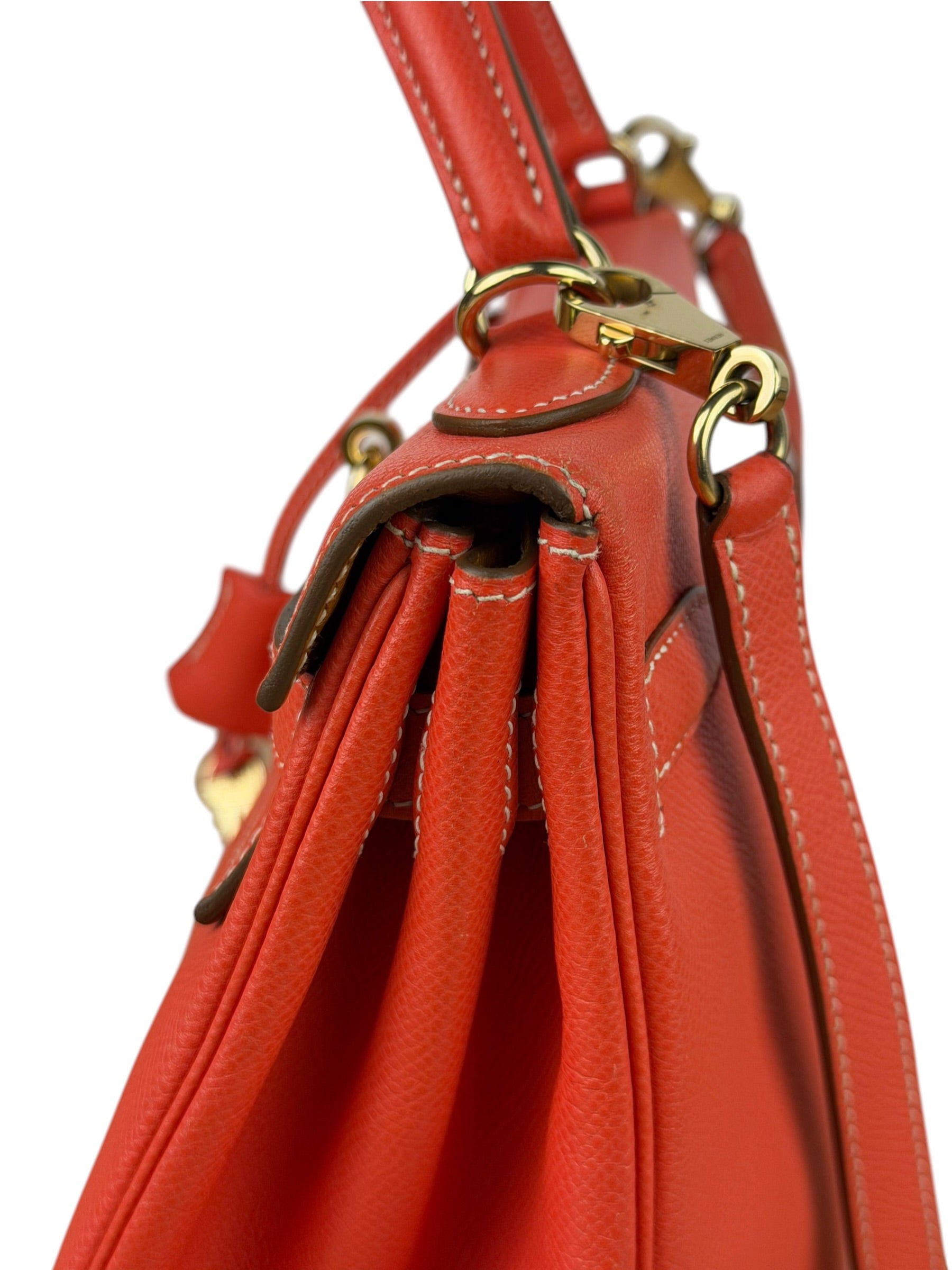 Hermes Coral-Red Epson Casaque Togo Kelly 32