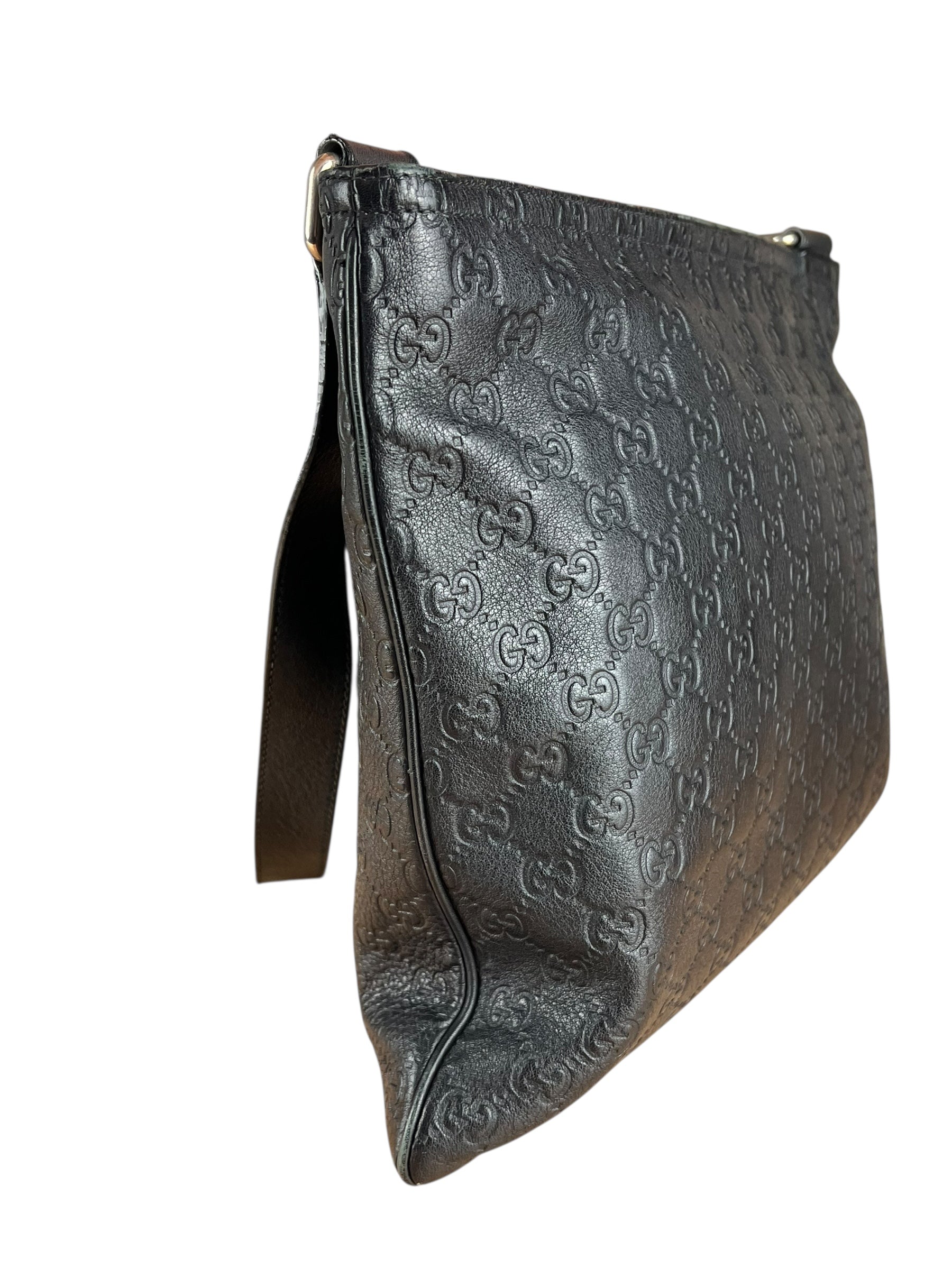 Gucci GG Black Leather Crossbody Bag