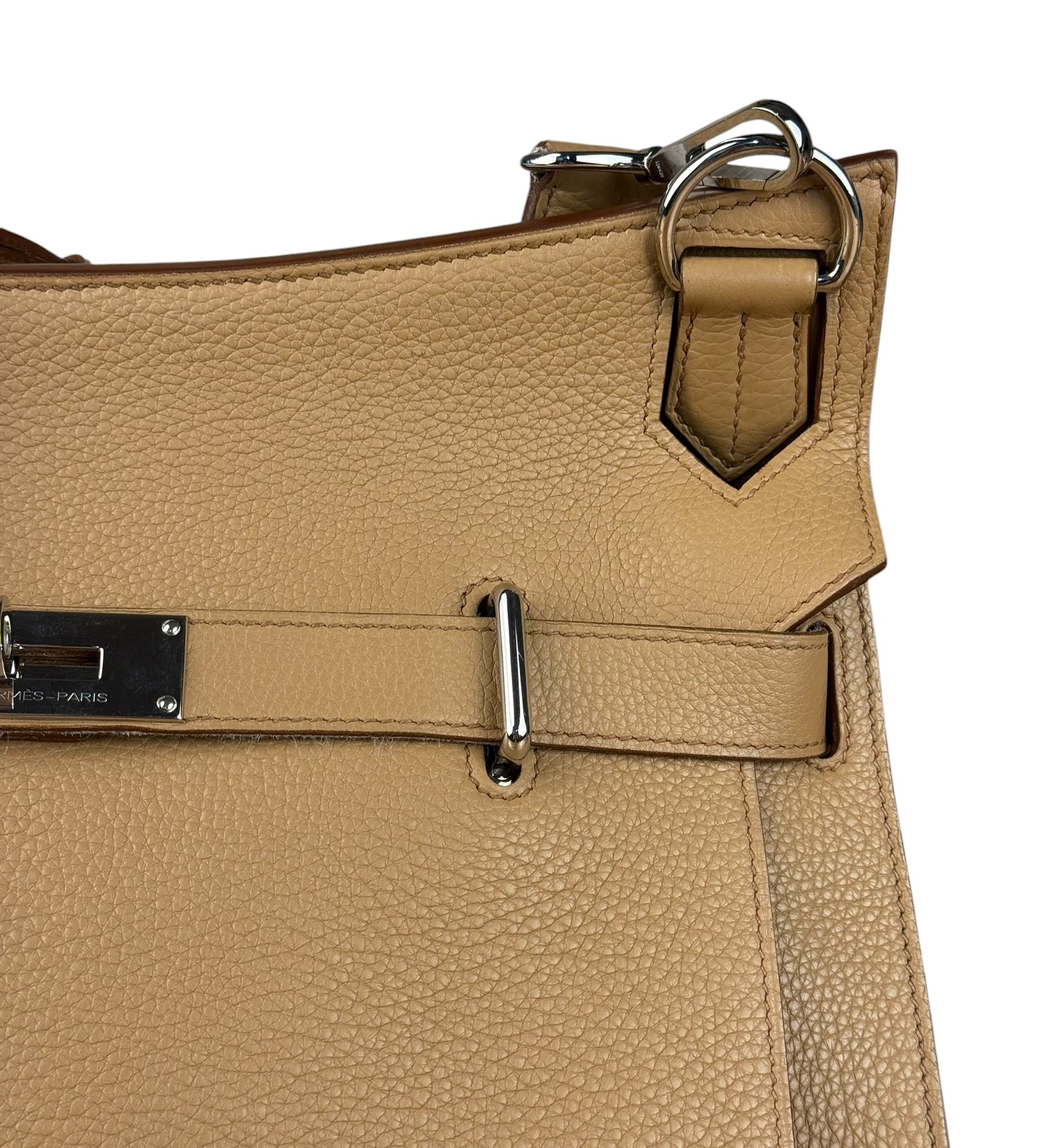 Hermes Jypsiere Tan Clemence Leather Shoulder Bag 2008