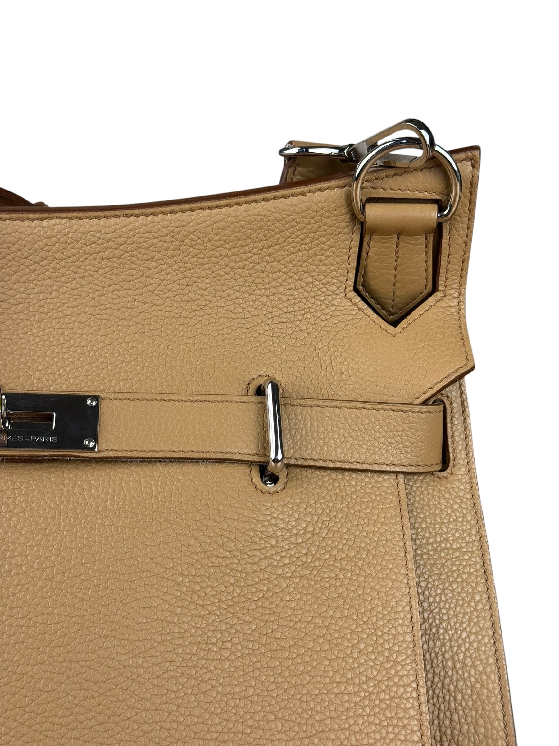 Hermes Jypsiere Tan Clemence Leather Shoulder Bag 2008