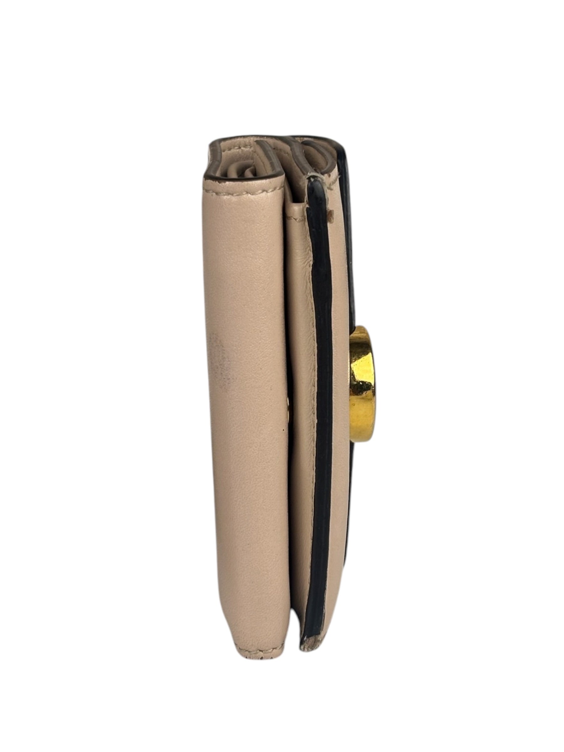 Fendi F Nude Pink Micro Trifold Wallet