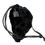 Fendi Black Faux Fur/Leather Trim Pouch