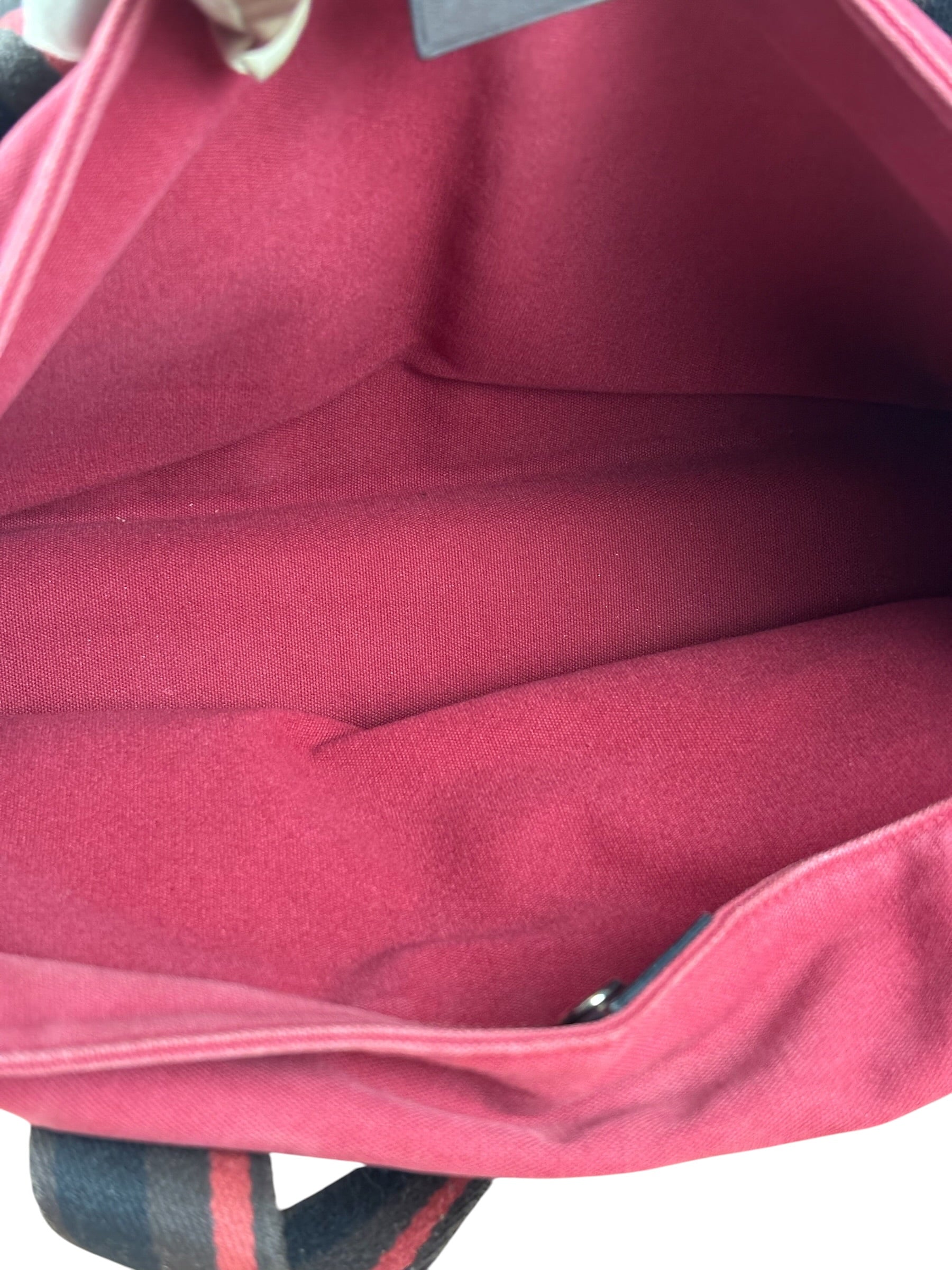 Hermes Bicolor Cotton/Leather Troca Horizontal Tote Bag