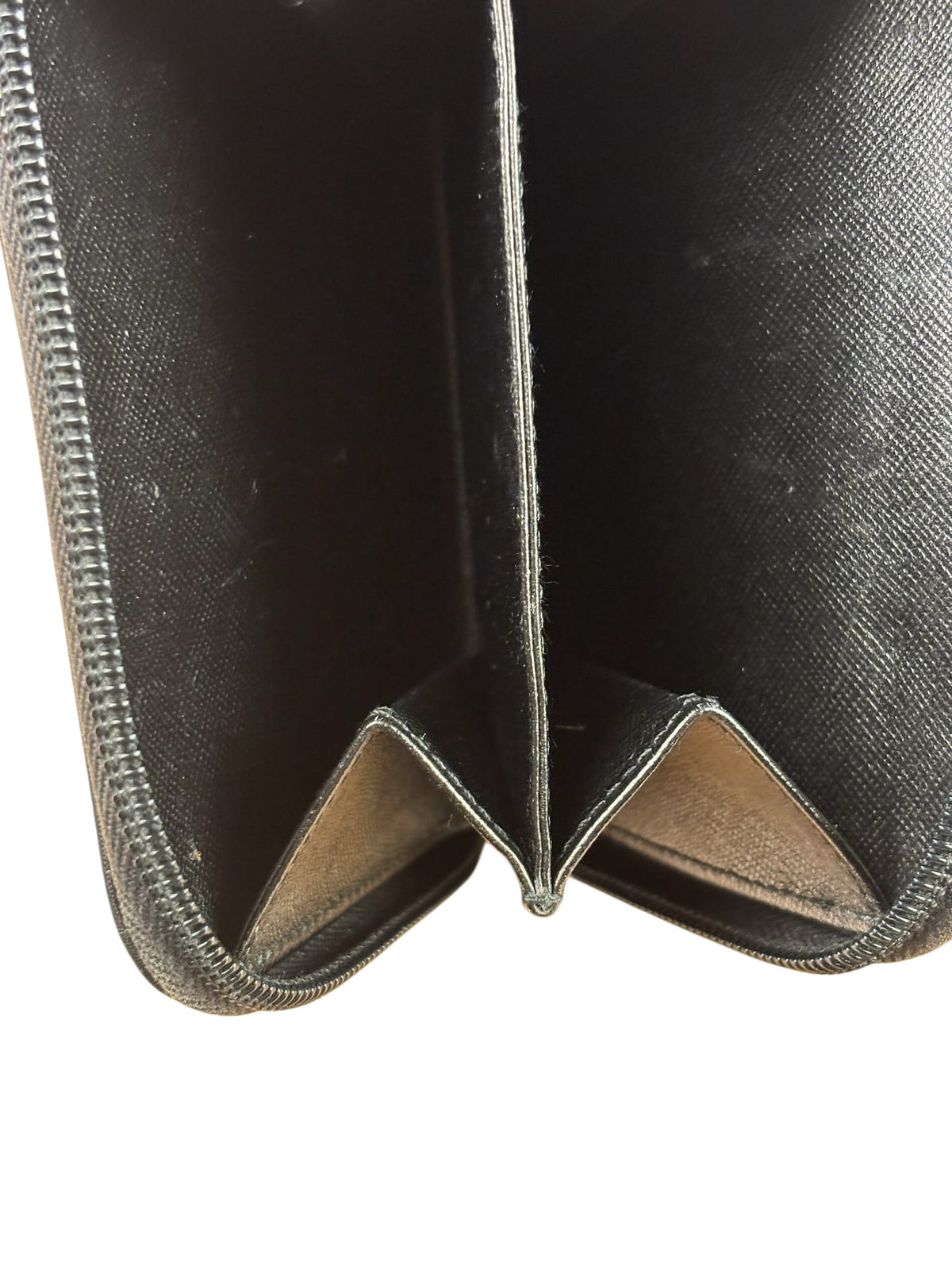 Prada Black Nylon Saffiano Leather Zip Bifold Wallet