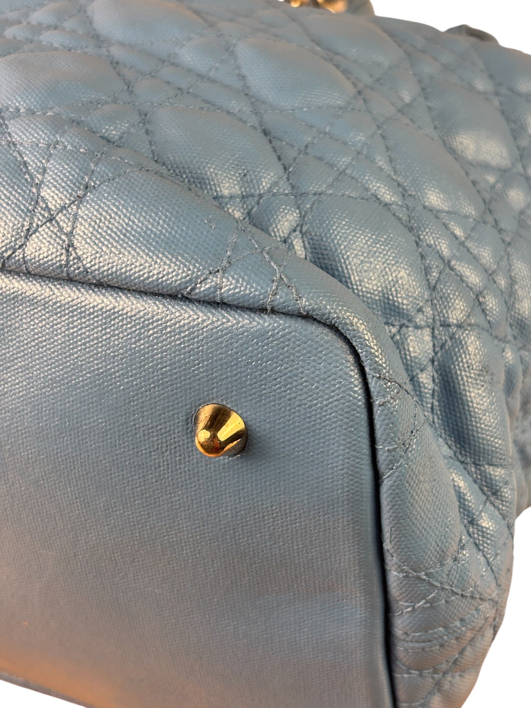 Christian Dior Blue Leather Panarea Tote