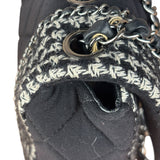 Chanel Black CC Quilted Jersey and Tweed Chain Flap Bag 2014