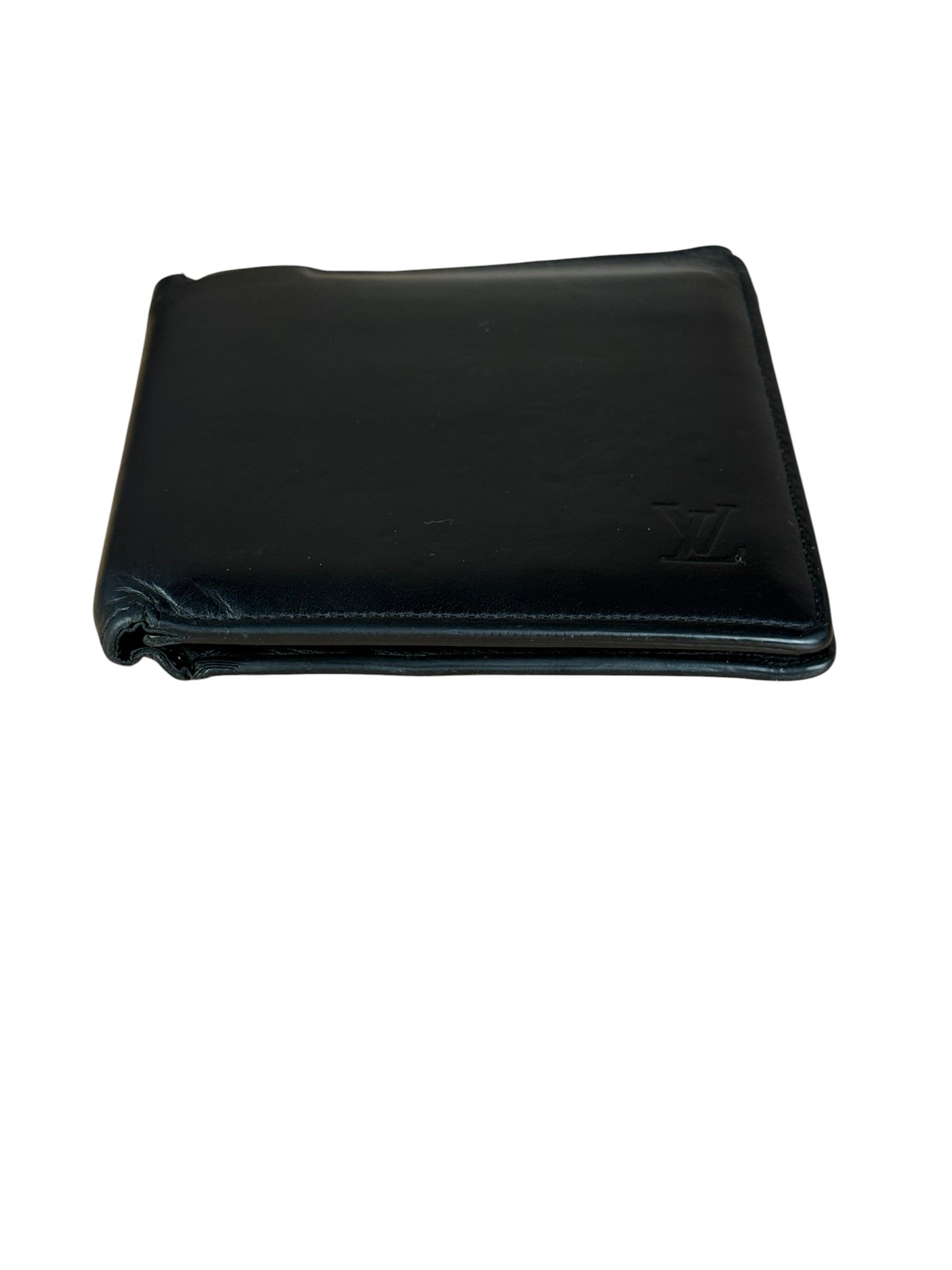 Louis Vuitton Black Leather Bi-Fold Wallet