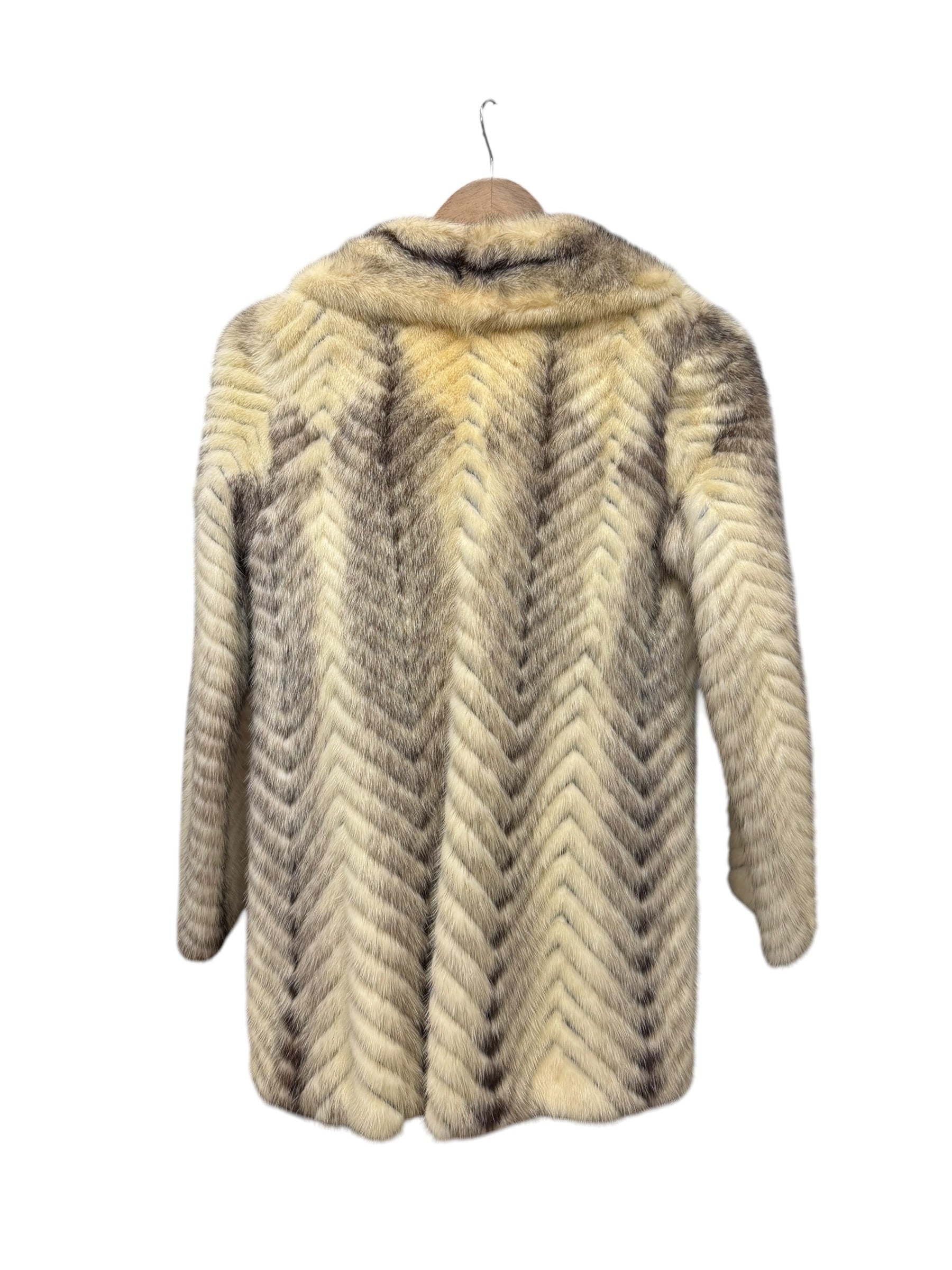 Furvan Vintage Black Intricately Trimmed Mink Fur Coat