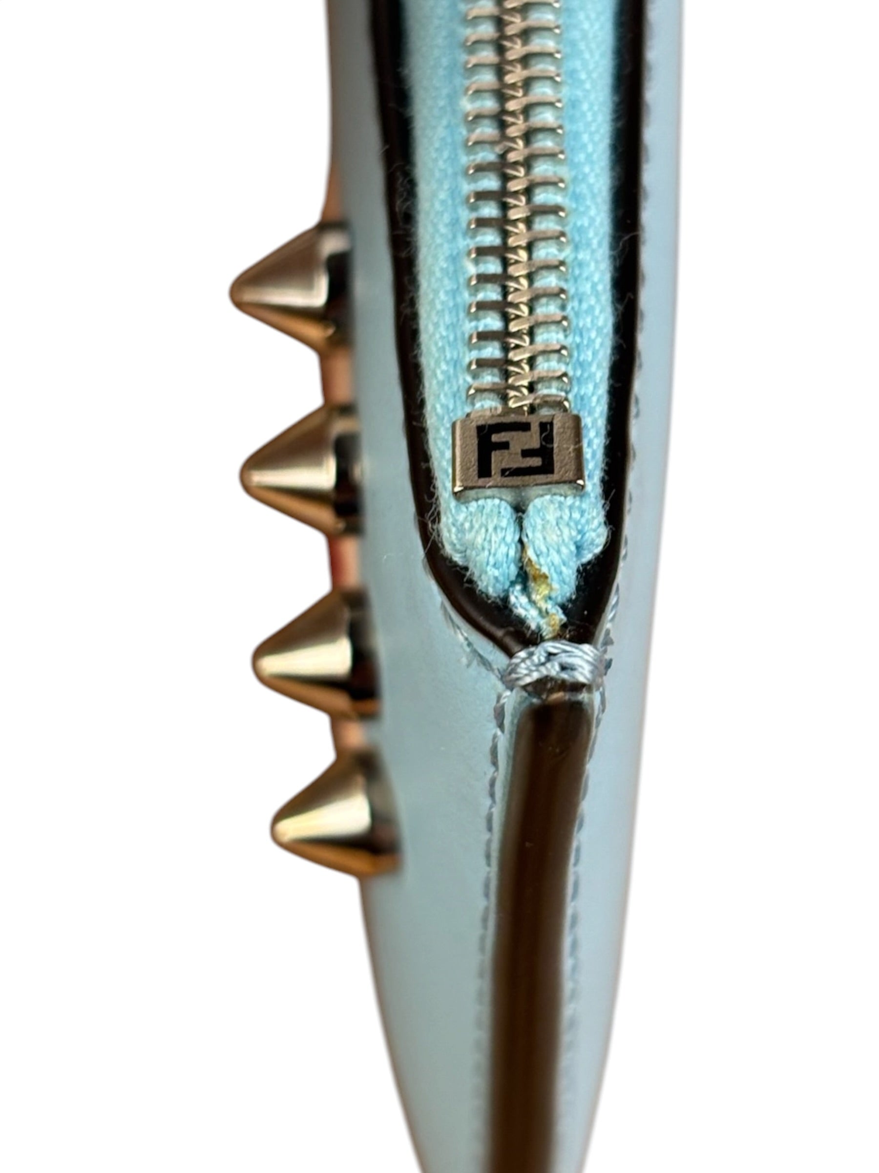 Fendi Monsters Blue Leather Key Wallet