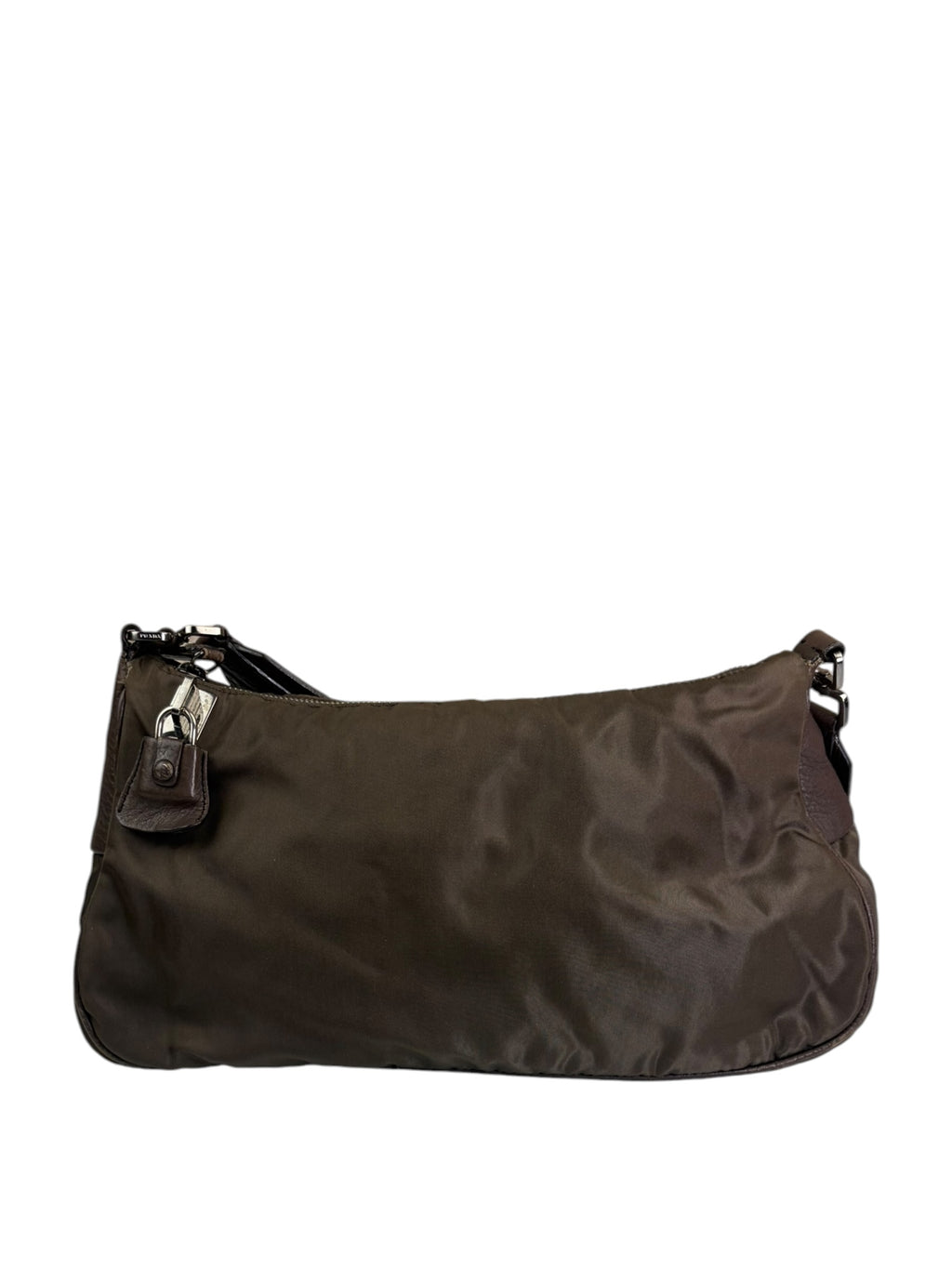 Prada Grey-Brown Taupe Tessuto Nylon Shoulder Bag