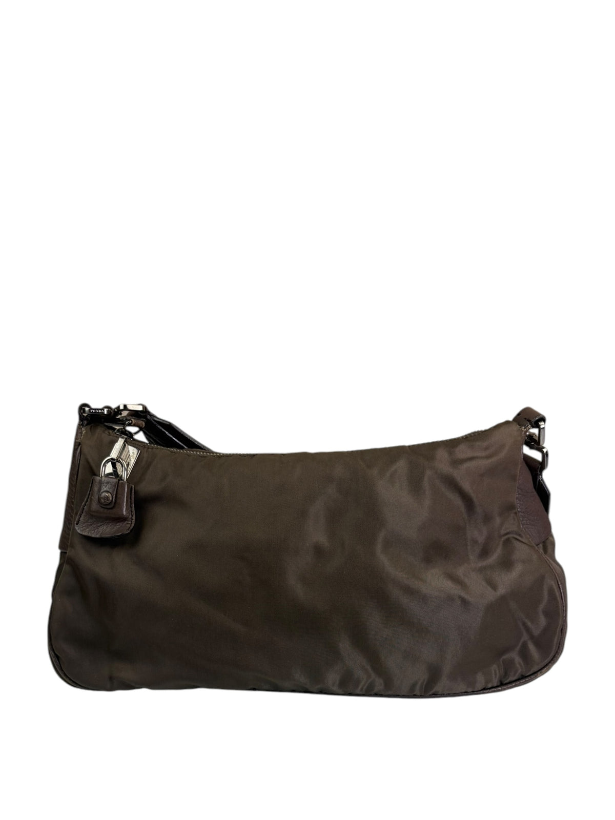 Prada Grey-Brown Taupe Tessuto Nylon Shoulder Bag