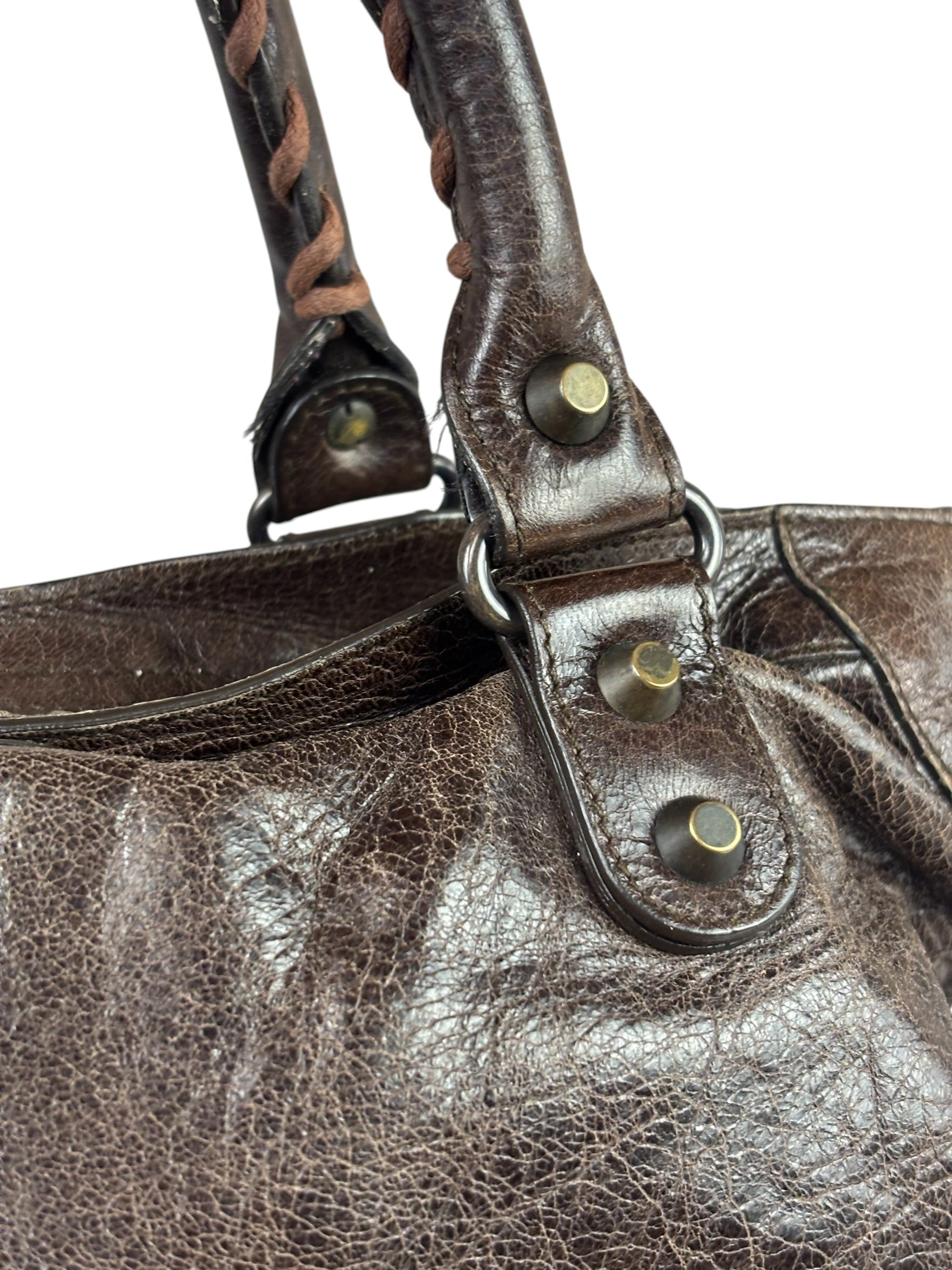 Balenciaga Brown Leather Medium Le City Two-Way Bag