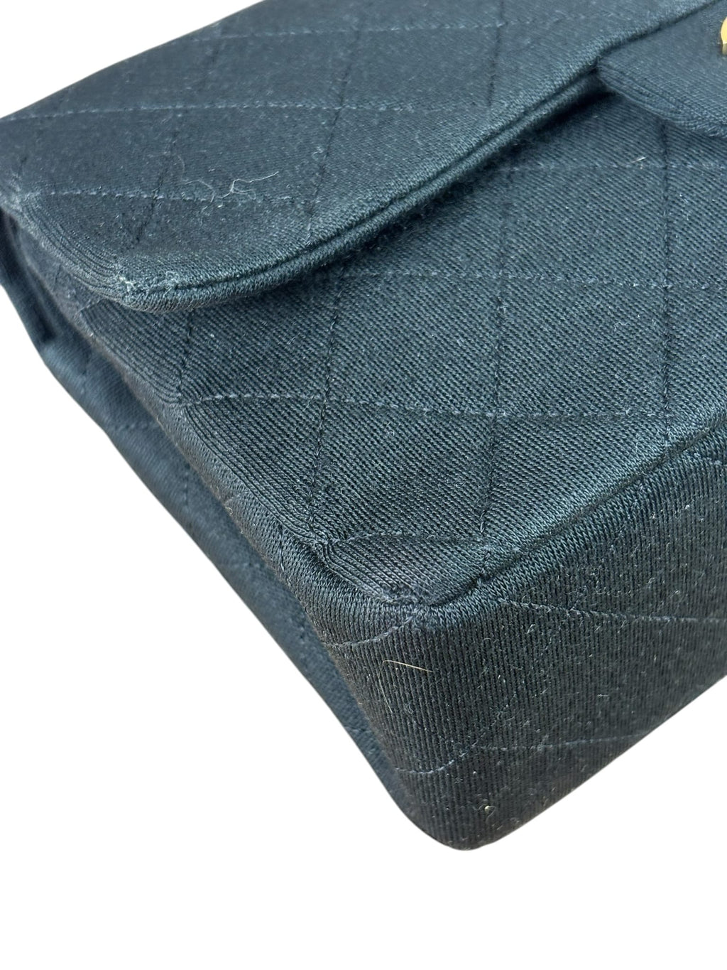 Chanel Classic Black Jersey Quilted Small Double Flap Bag 1988