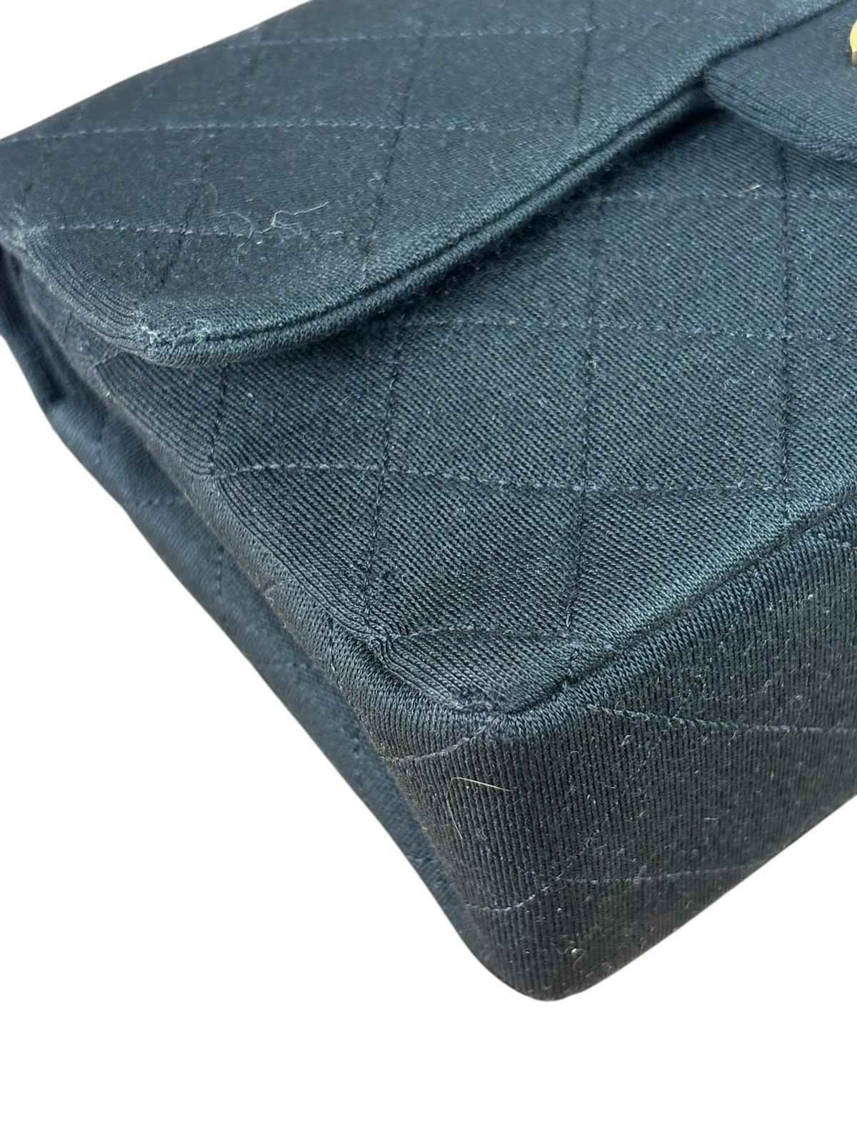 Chanel Classic Black Jersey Quilted Small Double Flap Bag 1988