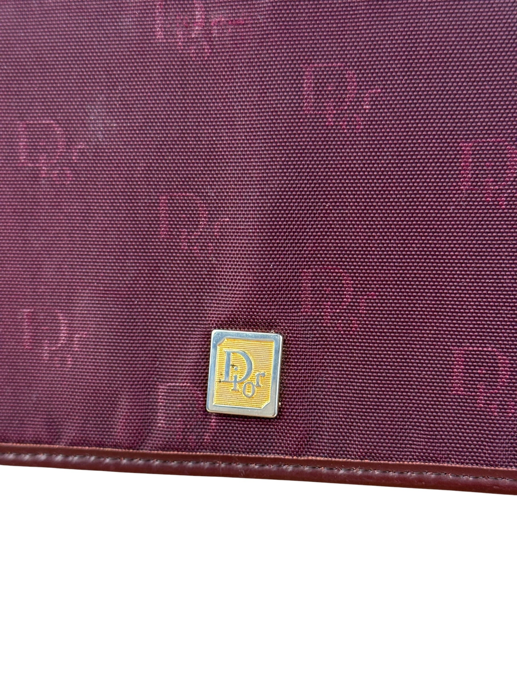 Christian Dior Vintage Canvas Maroon Long Wallet