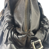 Burberry Black Ruched Leather Curzon Satchel Crossbody Bag