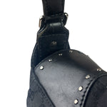 Gucci Vintage Black Horsebit Studded Chain Shoulder Bag