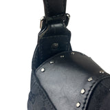 Gucci Vintage Black Horsebit Studded Chain Shoulder Bag