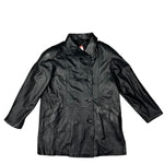 Vintage Black Vegan Leather Long Coat