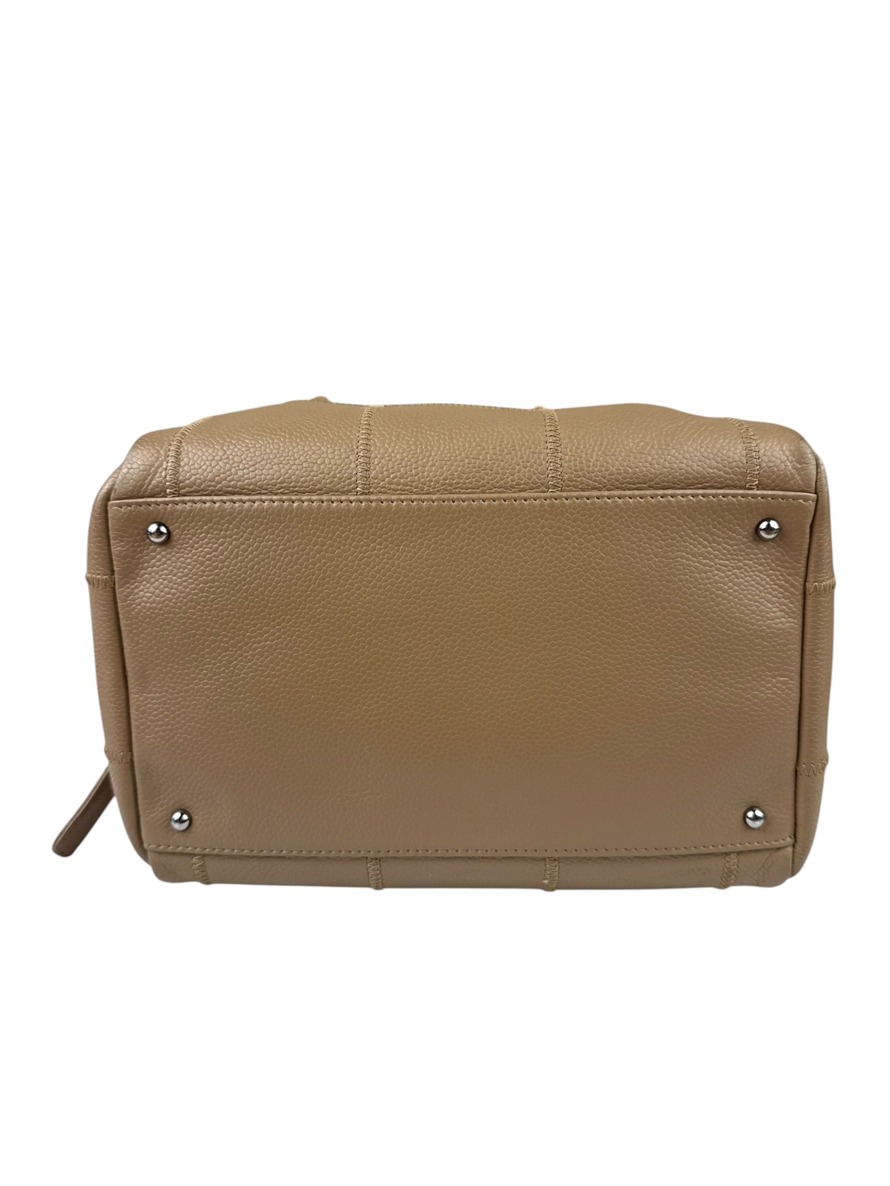 Chanel Beige Leather Chocolate Bar Bowler Bag 2004