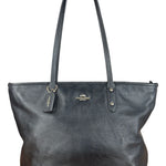 Coach Black Leather City Zip Tote Bag