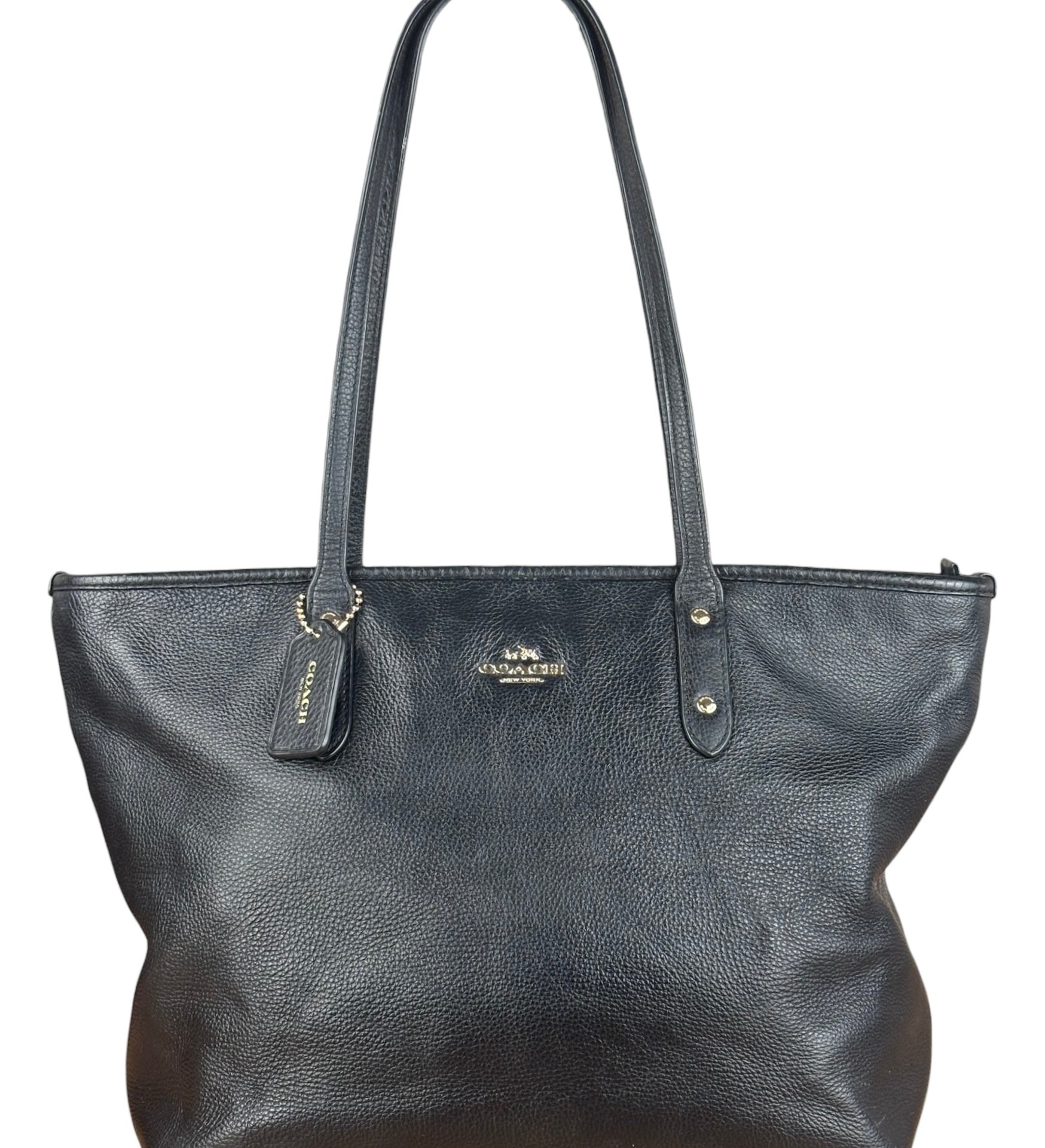 Coach Black Leather City Zip Tote Bag