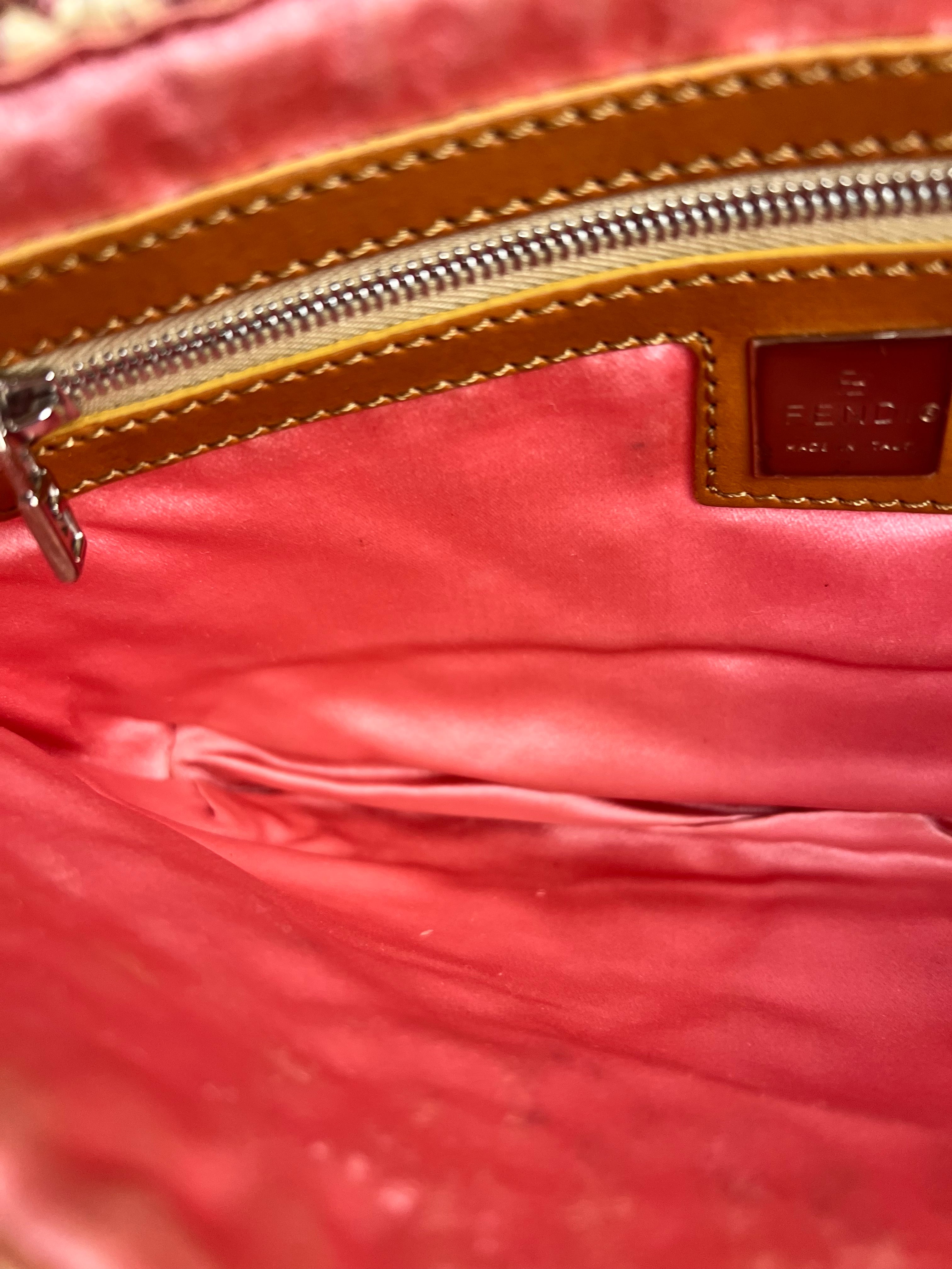 Fendi Raffia Crochet Baguette