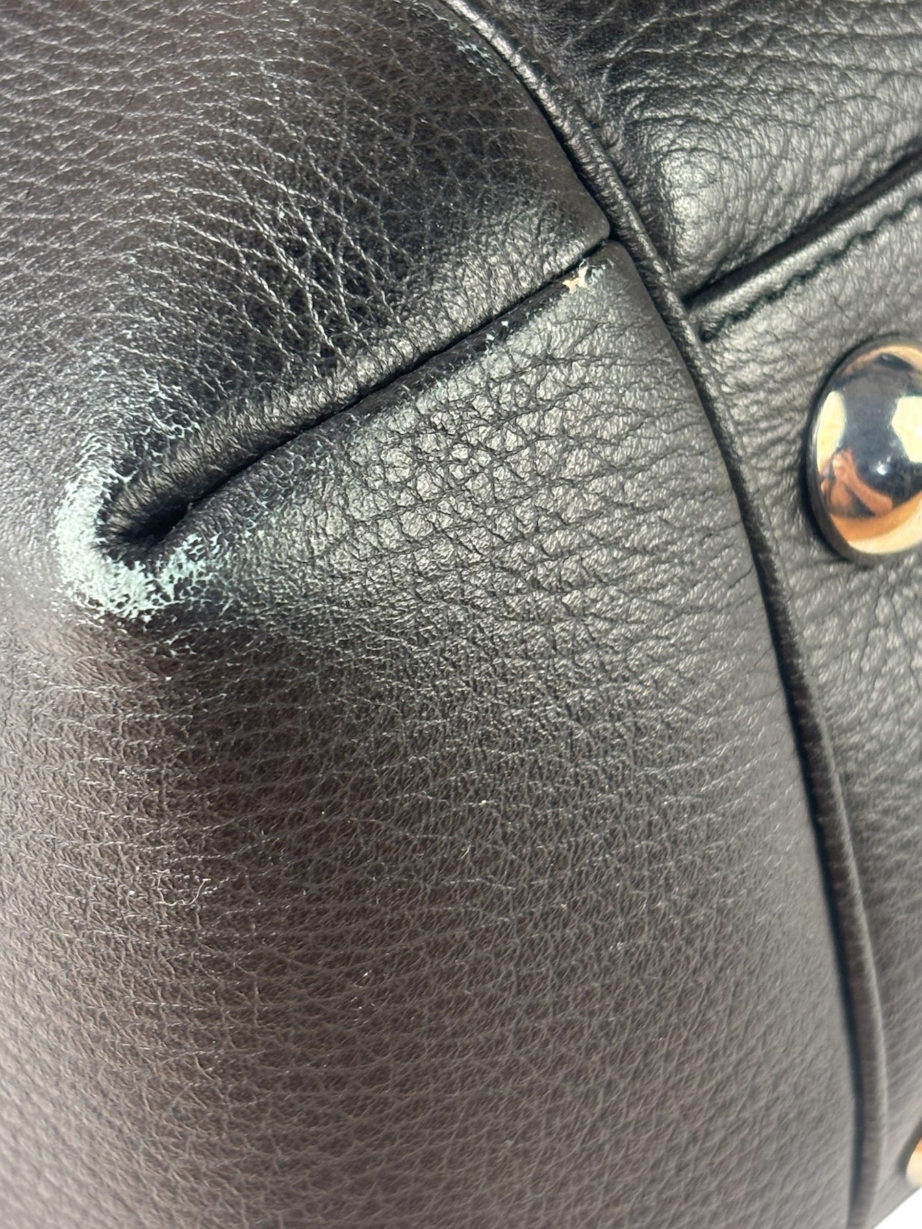 Gucci Red/Black Leather Trim GG Full Moon Tote