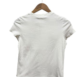 Christian Dior White Floral Embroidered Trotter Logo Short Sleeve T-Shirt